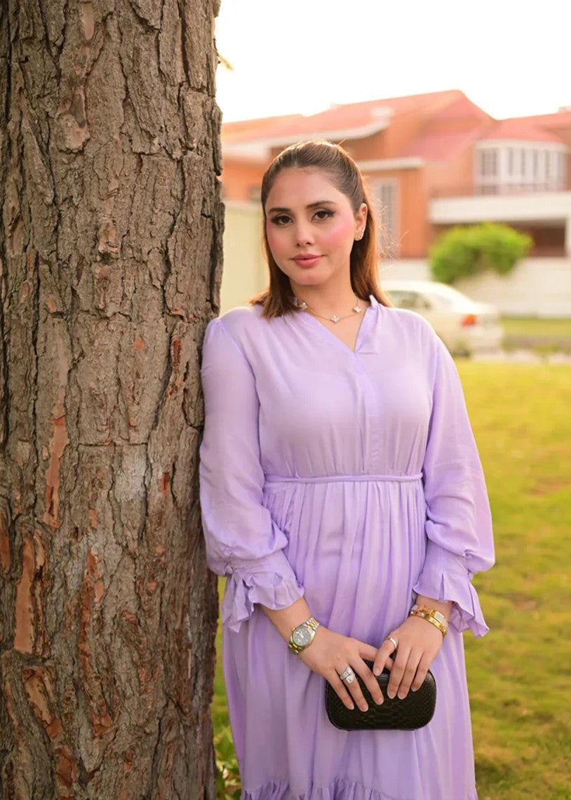 linen Dress in Lilac