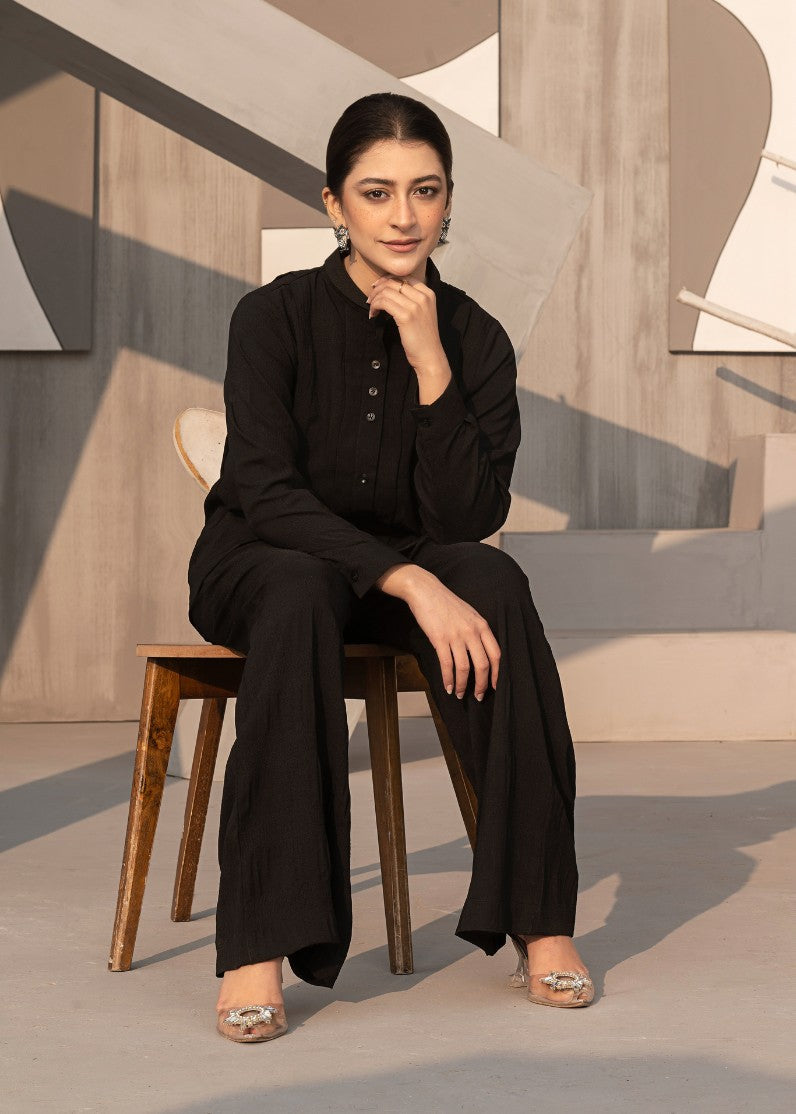 dobby Co Ord Sets in Black