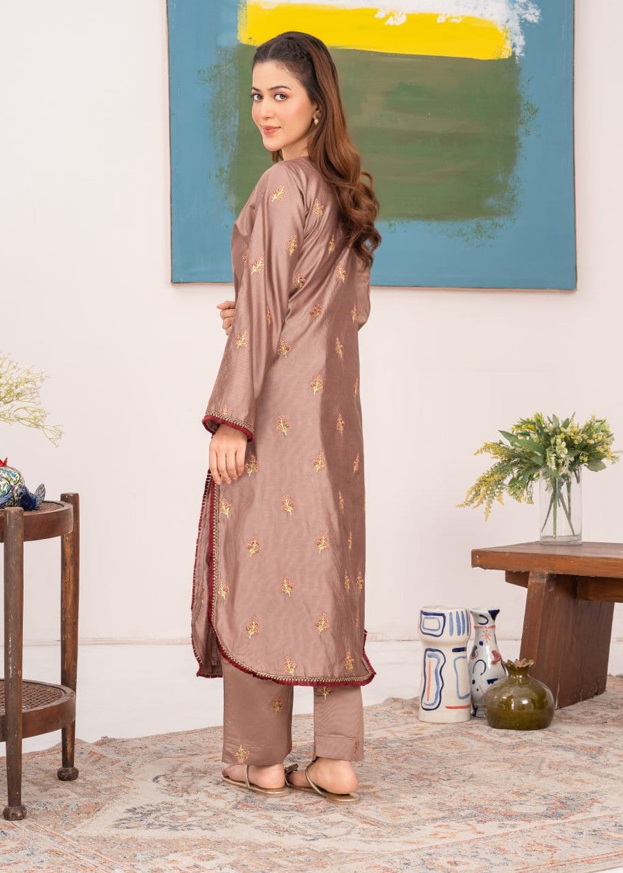 khaddi net Kurta Set in Coffee brown