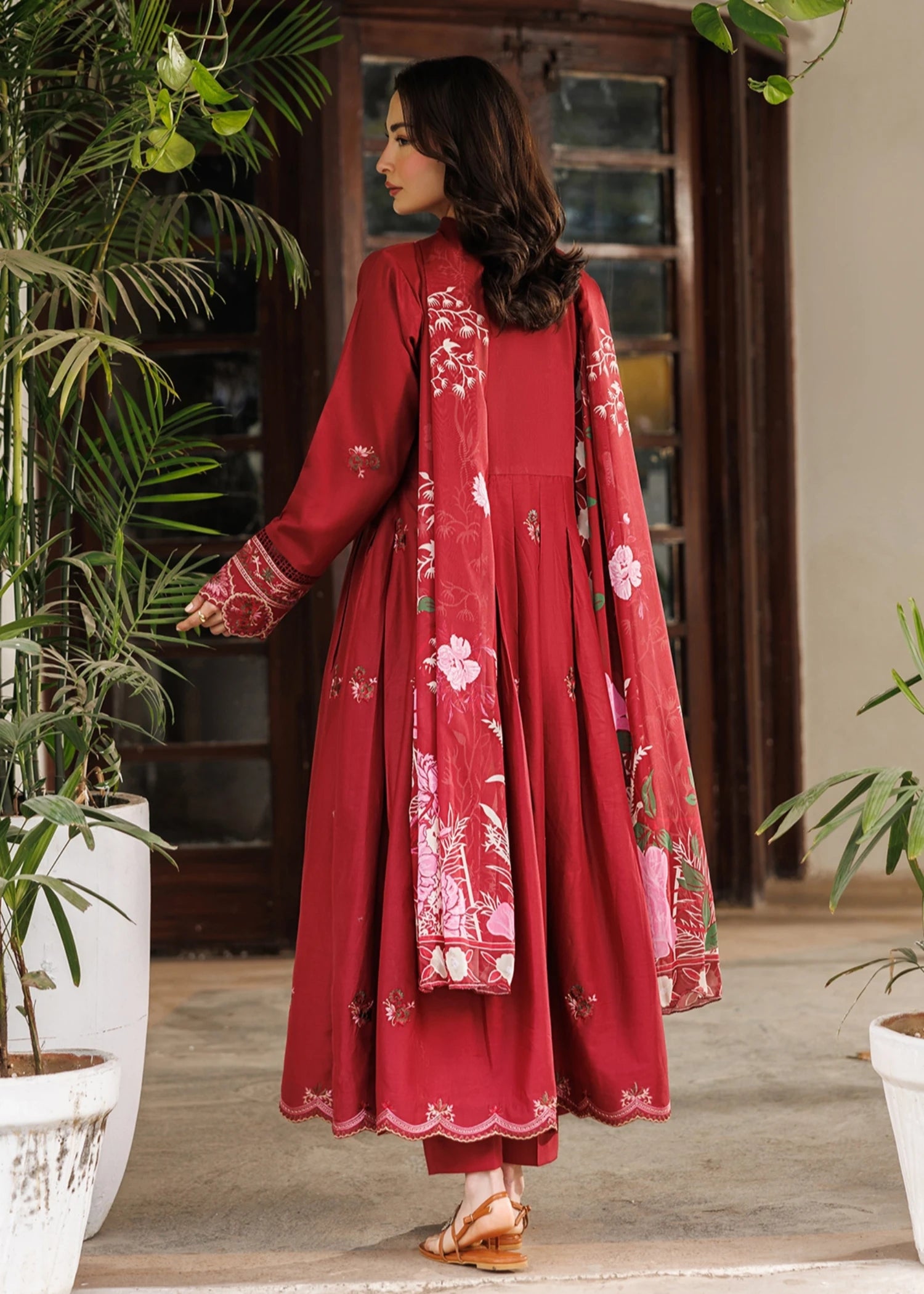 cotton Pishwas in Maroon