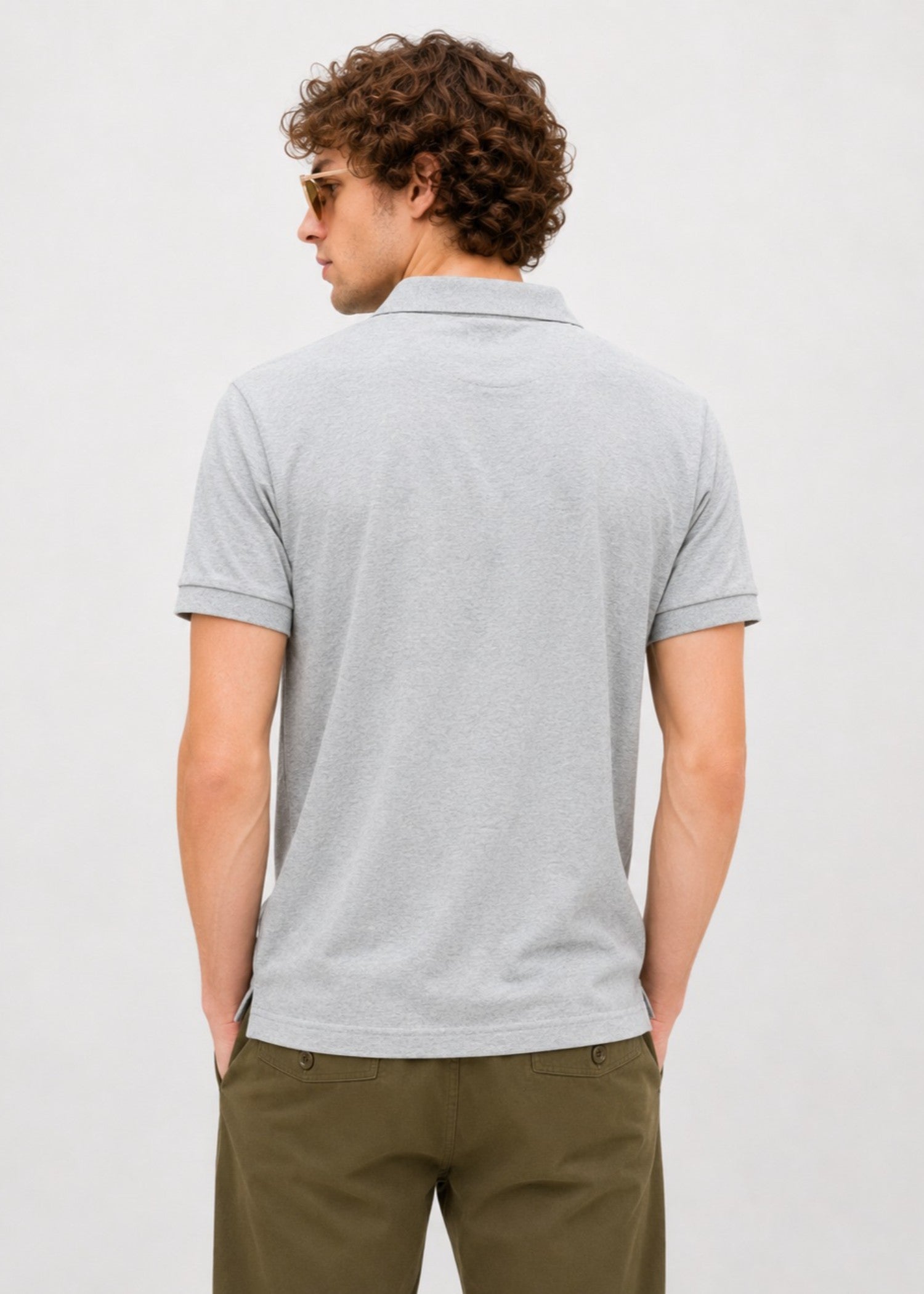 cotton Polo Shirt in Dark grey