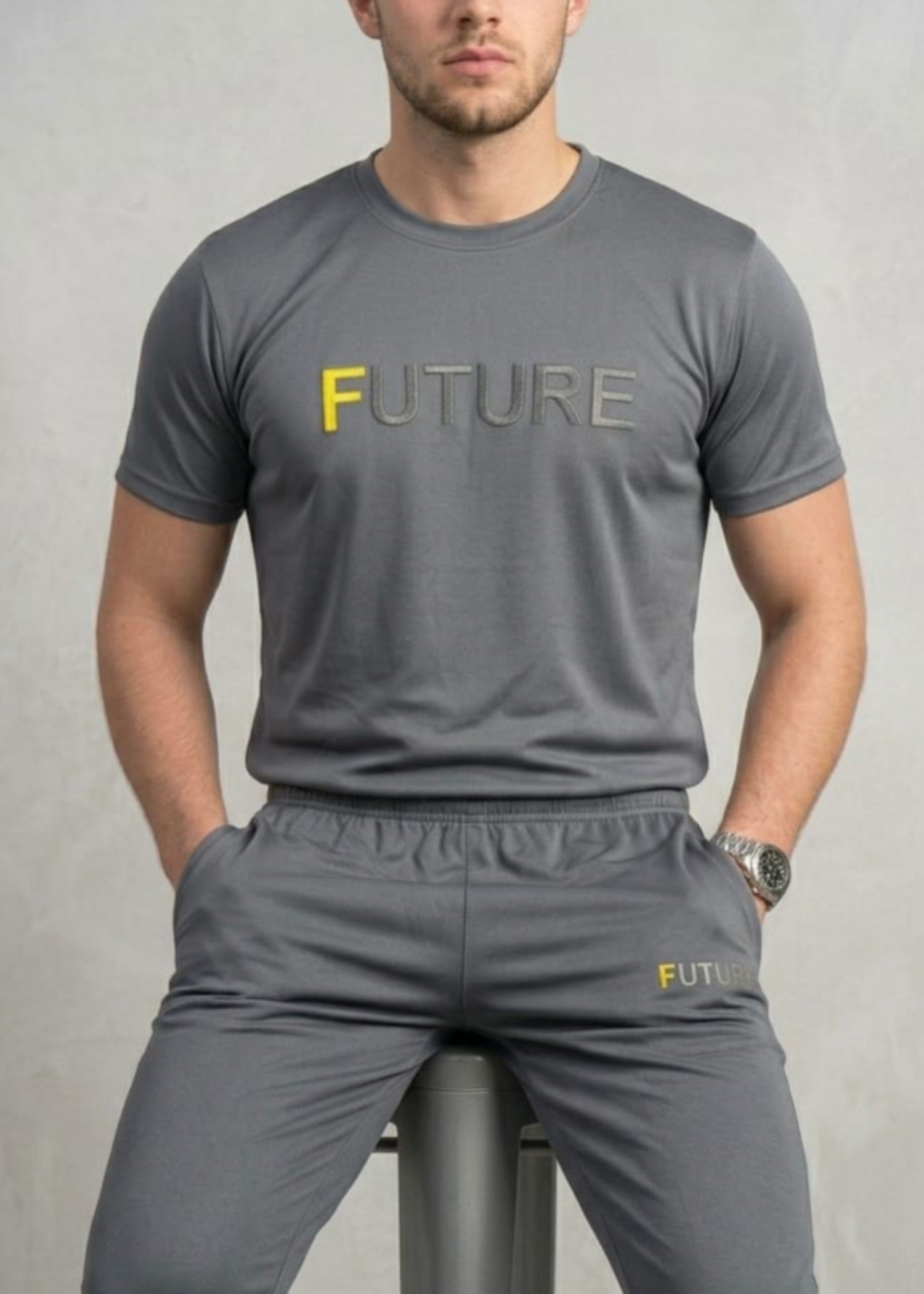 jersey knit Tracksuit in Grey