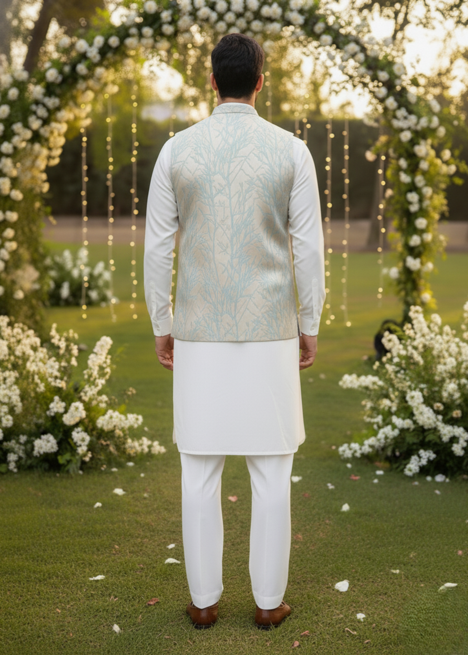 suiting Waistcoat in Ice blue by The Great Masters (TGM)