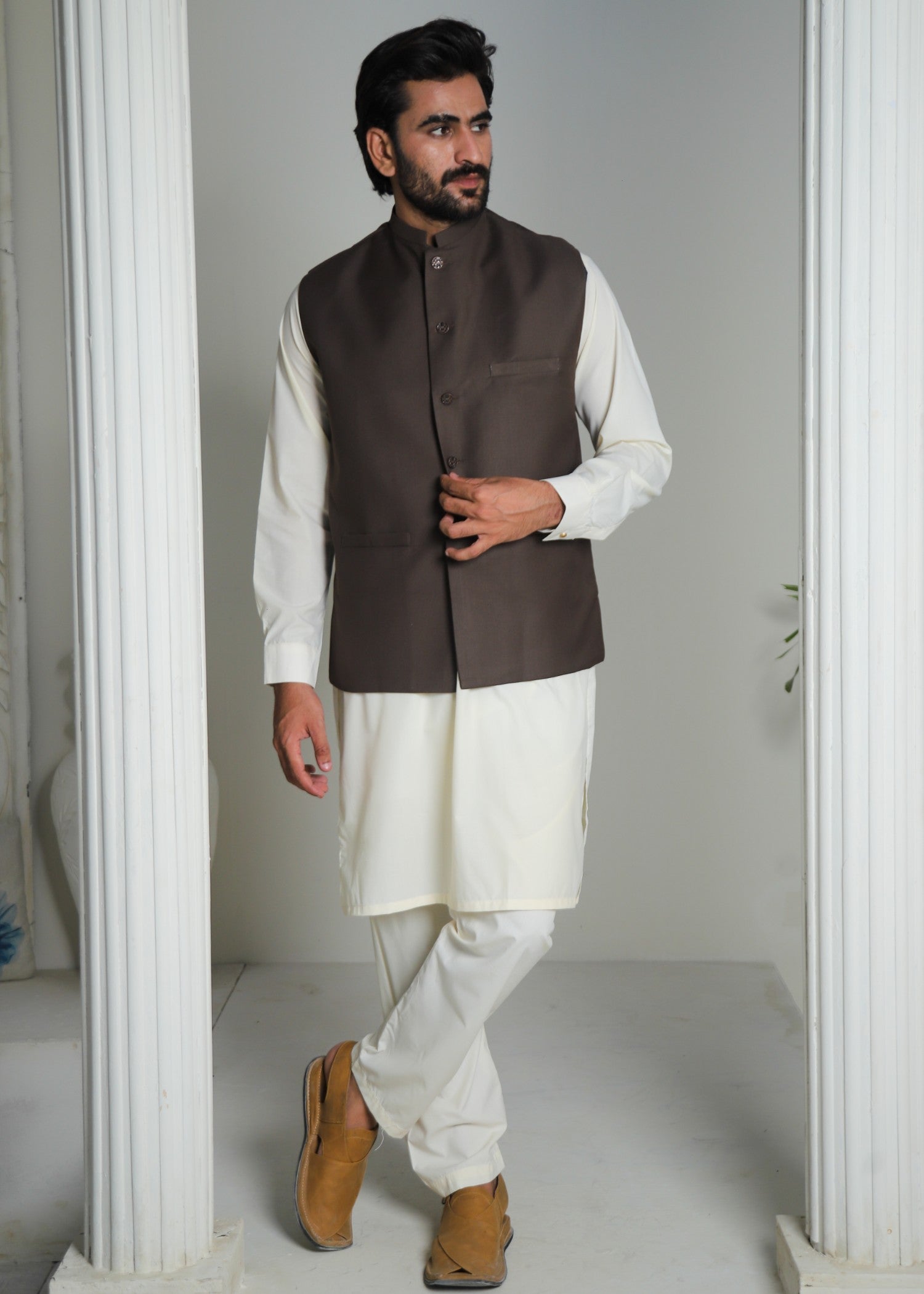 suiting Waistcoat in Chestnut brown
