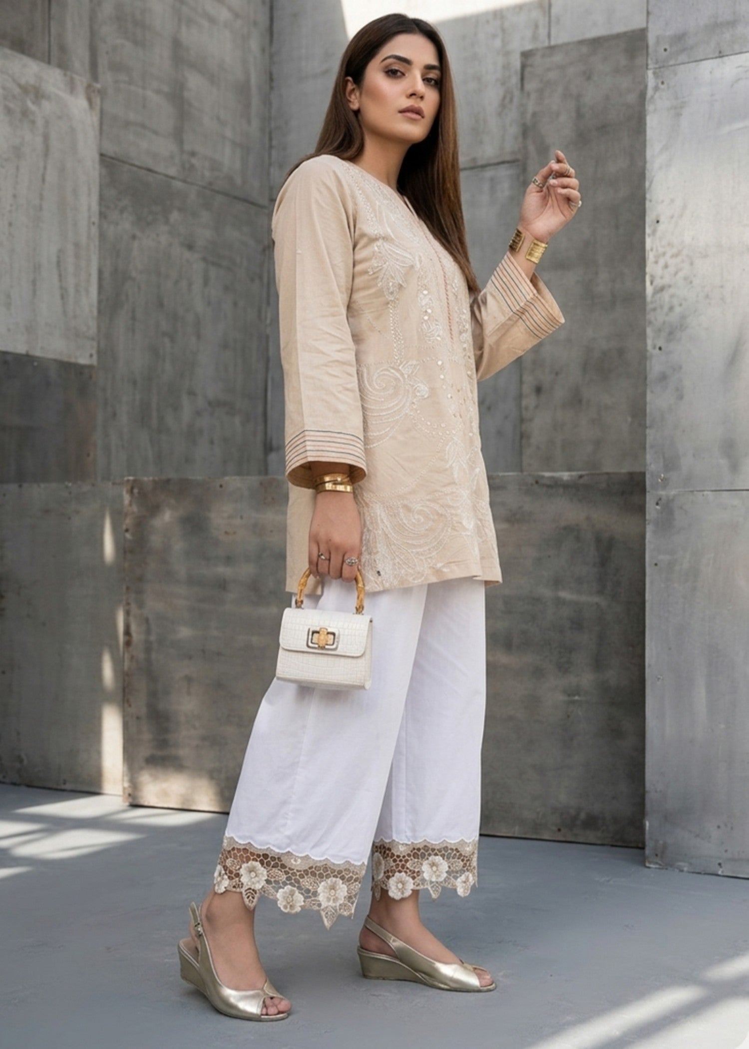cambric Trousers in Off-white