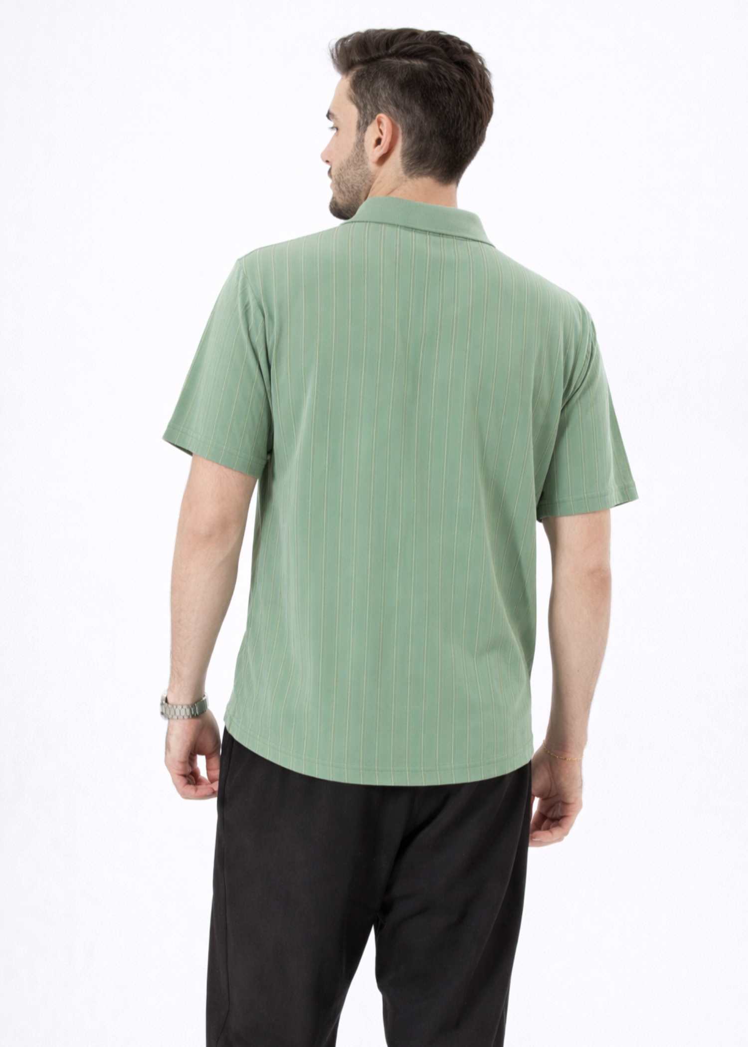 cotton Polo Shirt in Sage green