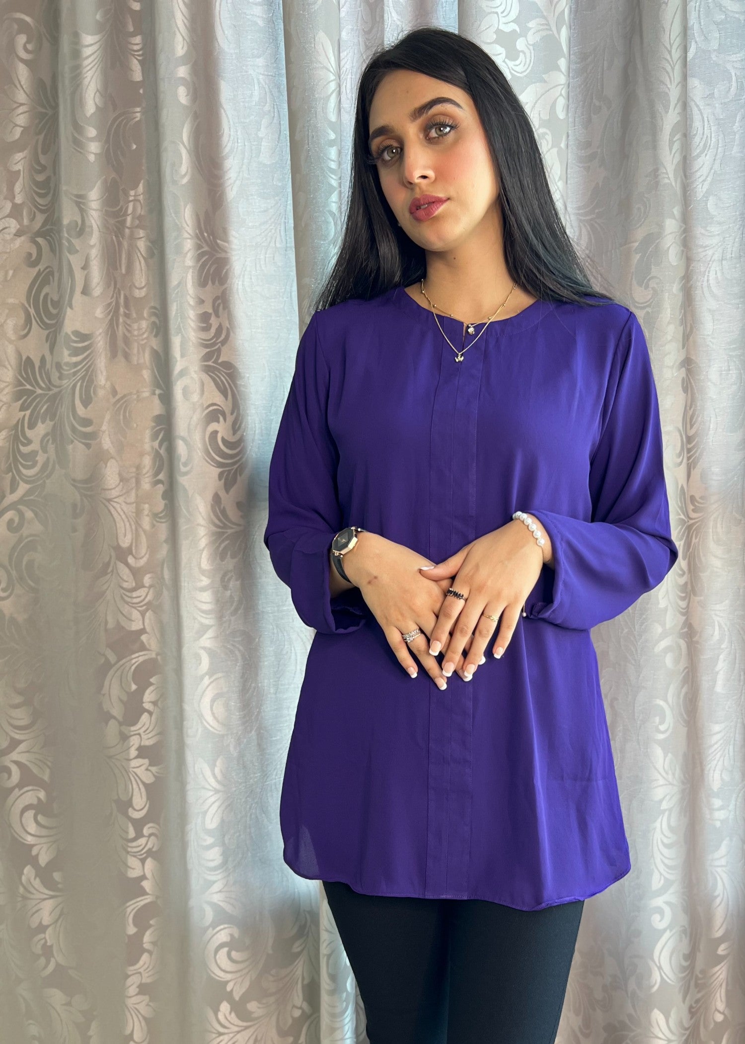 georgette Top in Purple rain