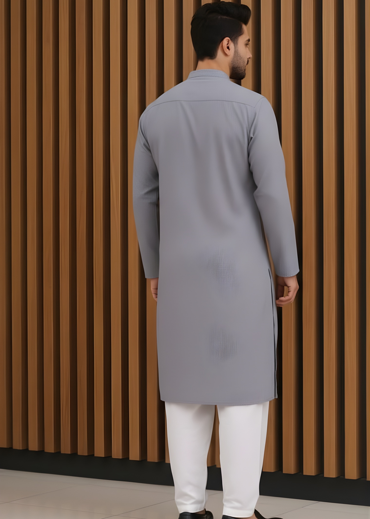 cotton dobby Kurta in Ice blue