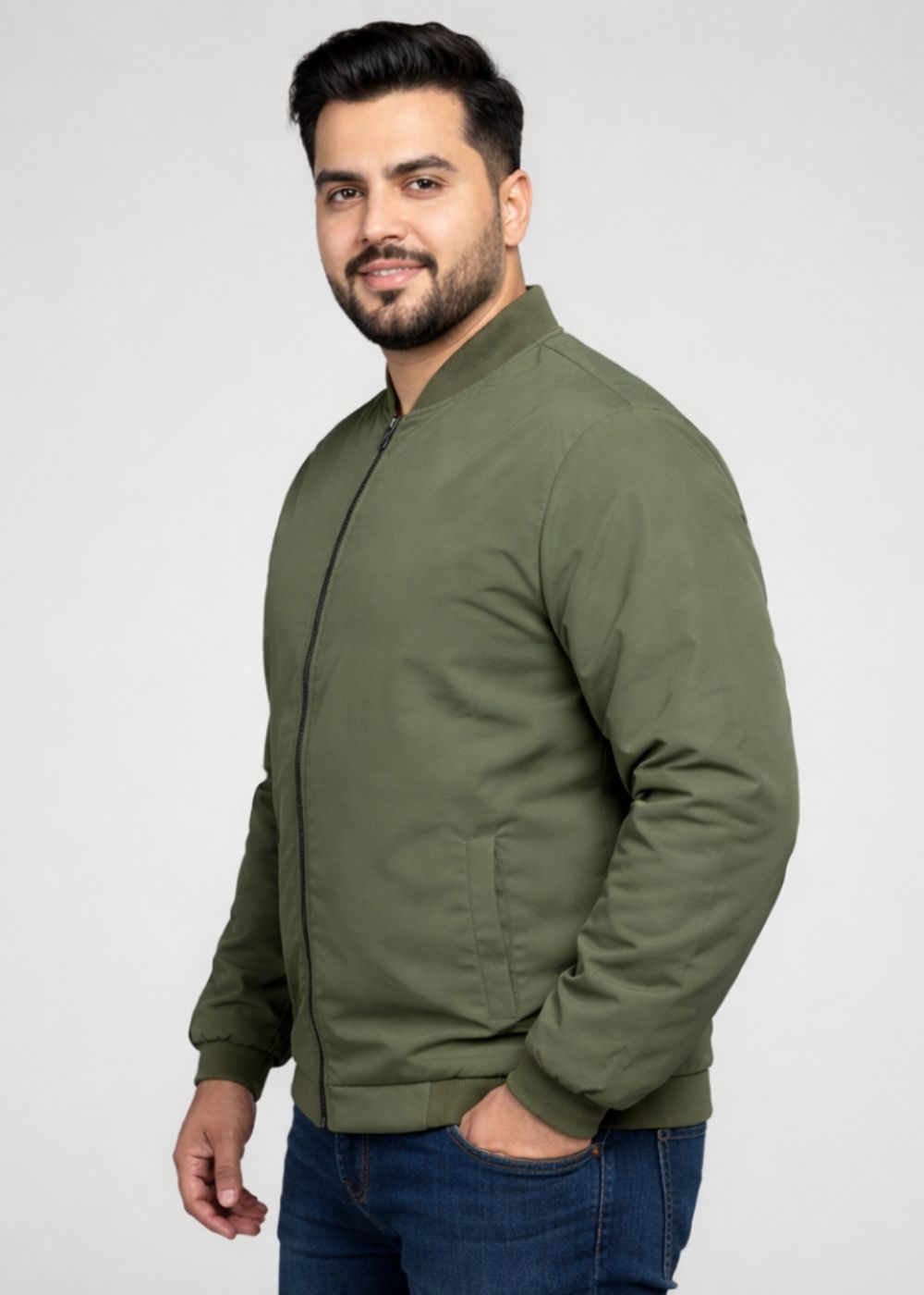 polyester Jacket in Olive green