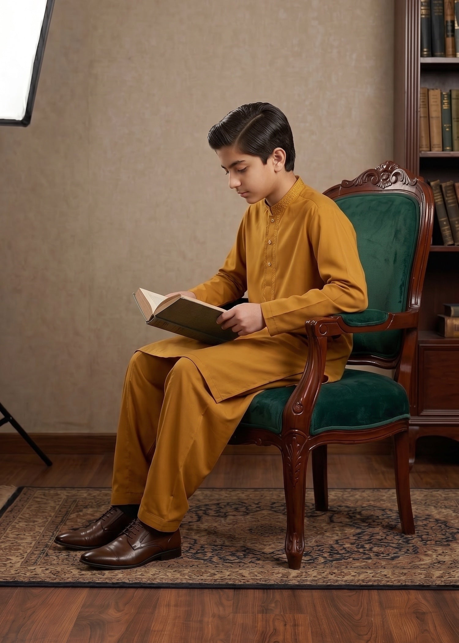 wash & wear Kurta Set in Mari gold