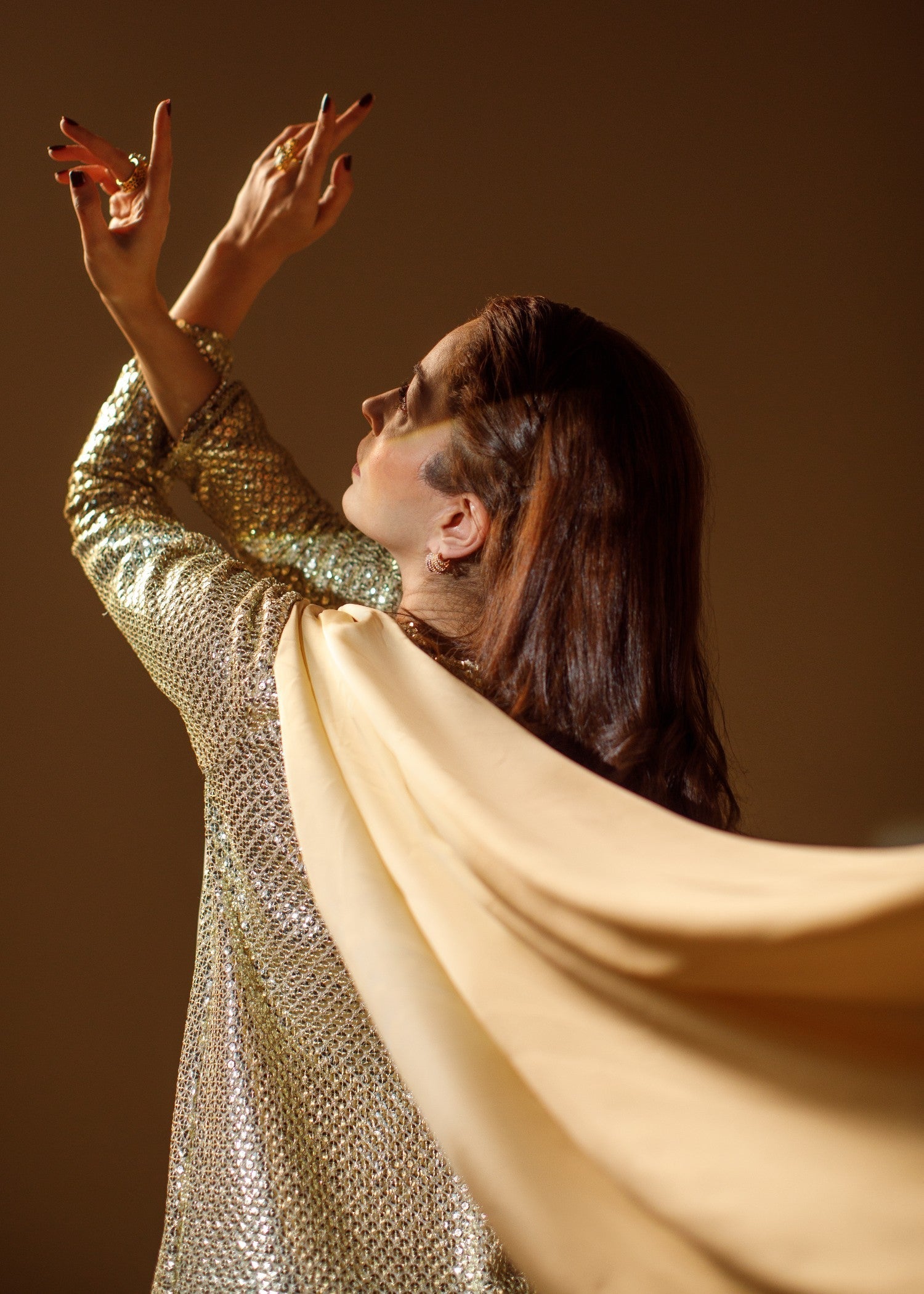 georgette Maxi in Gold