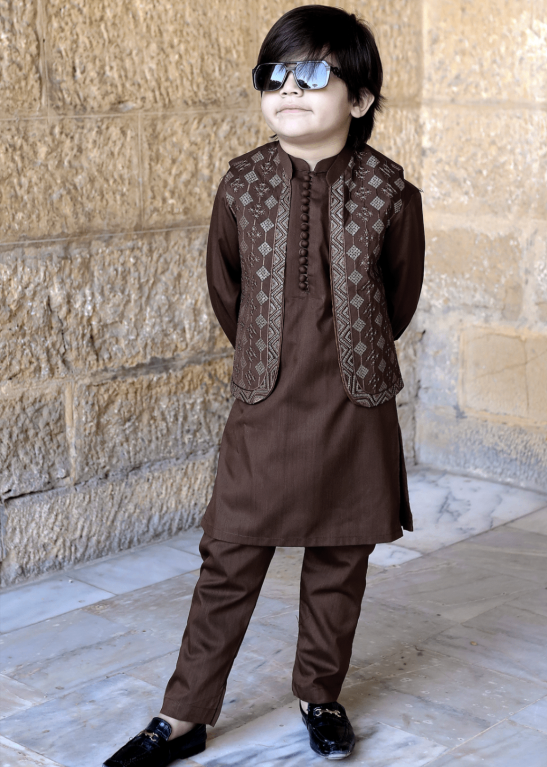 suiting Waistcoat in Chocolate brown