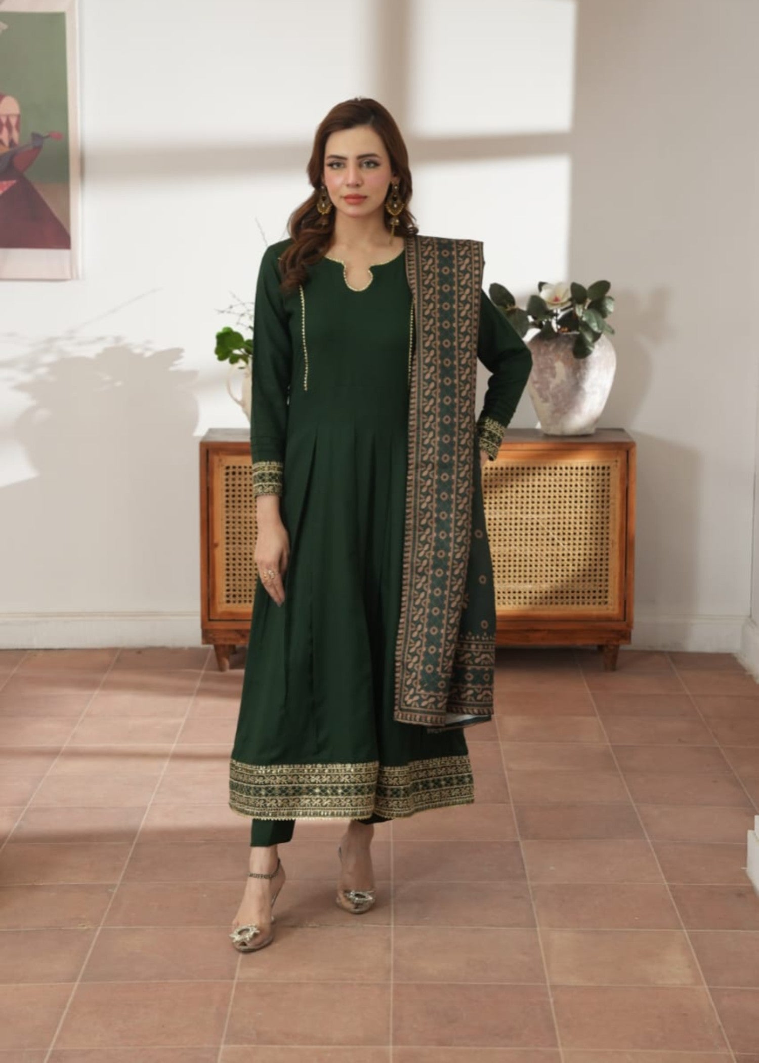 dhanak Maxi in Dark green