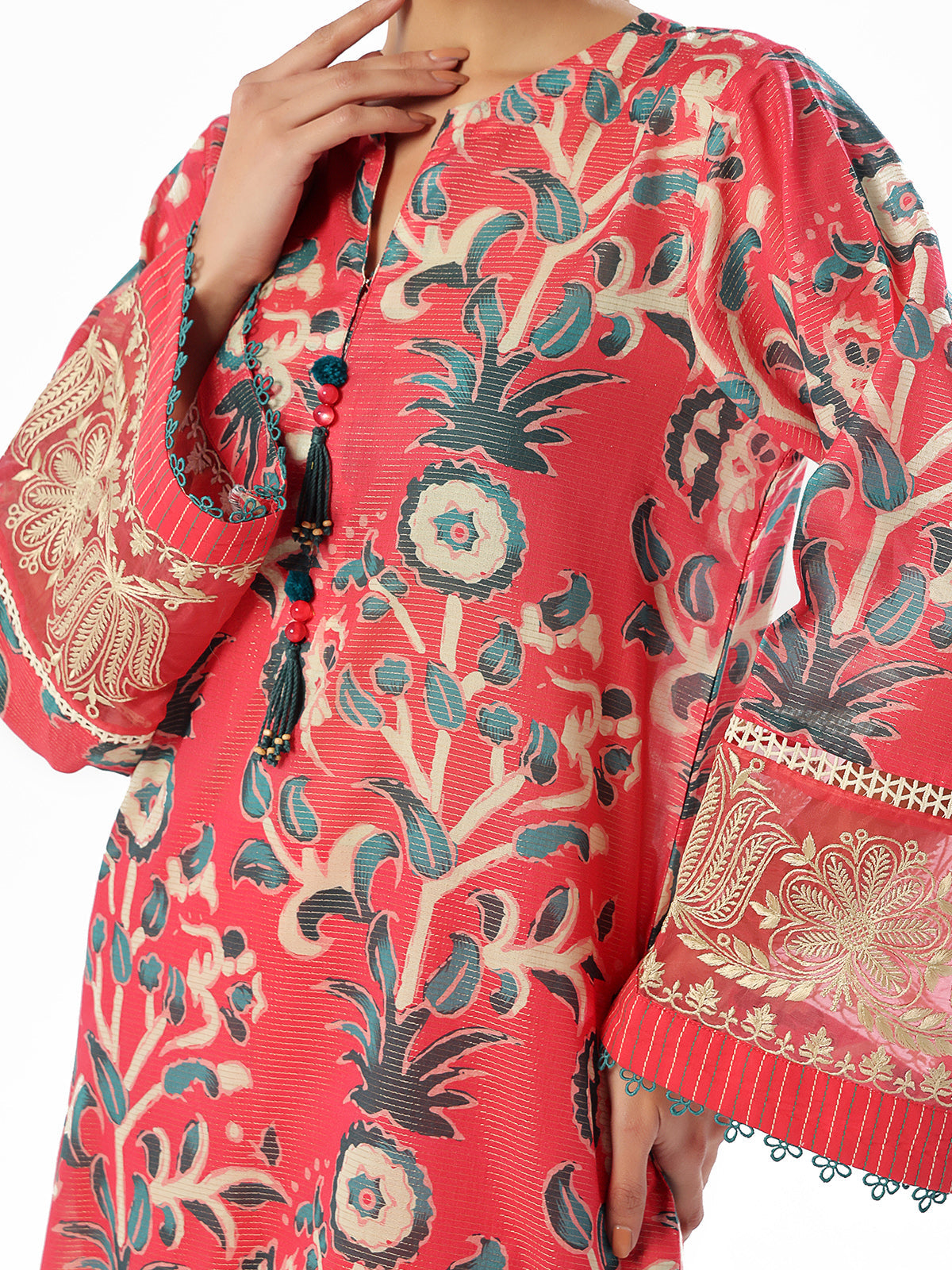masuri Kurta Set in Raspberry pink