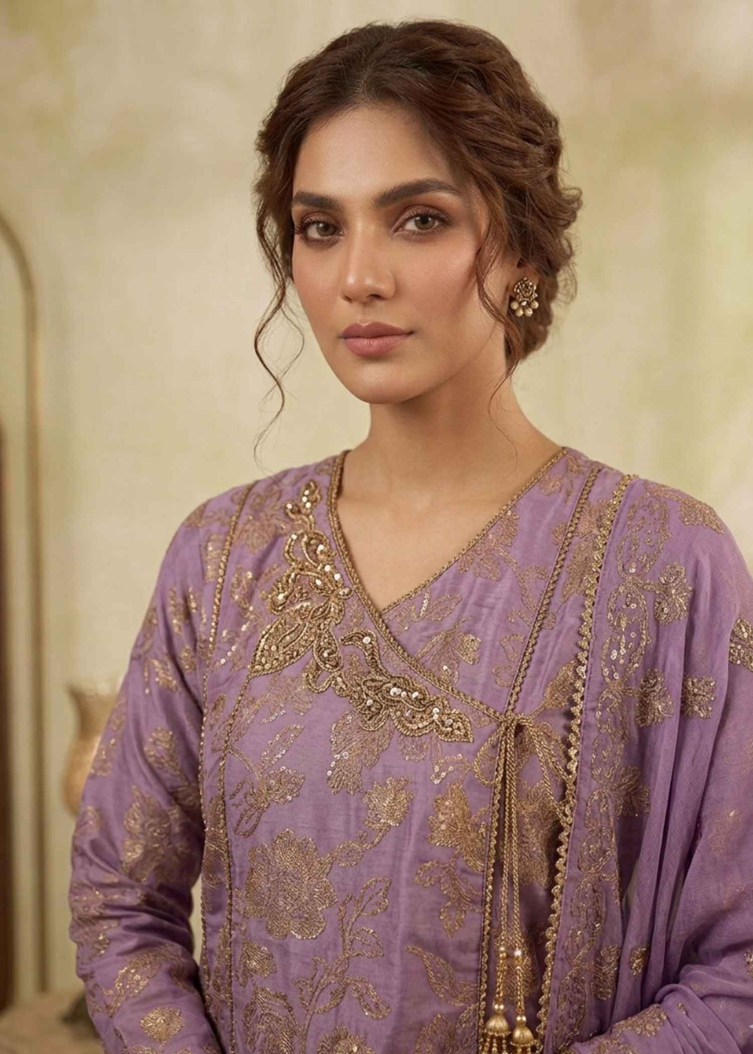 silk Angrakha in Purple mountain majesty