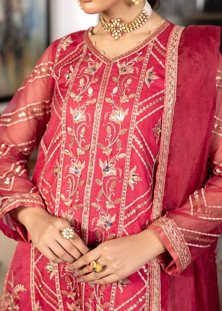 organza Kurta Set in Fuchsia