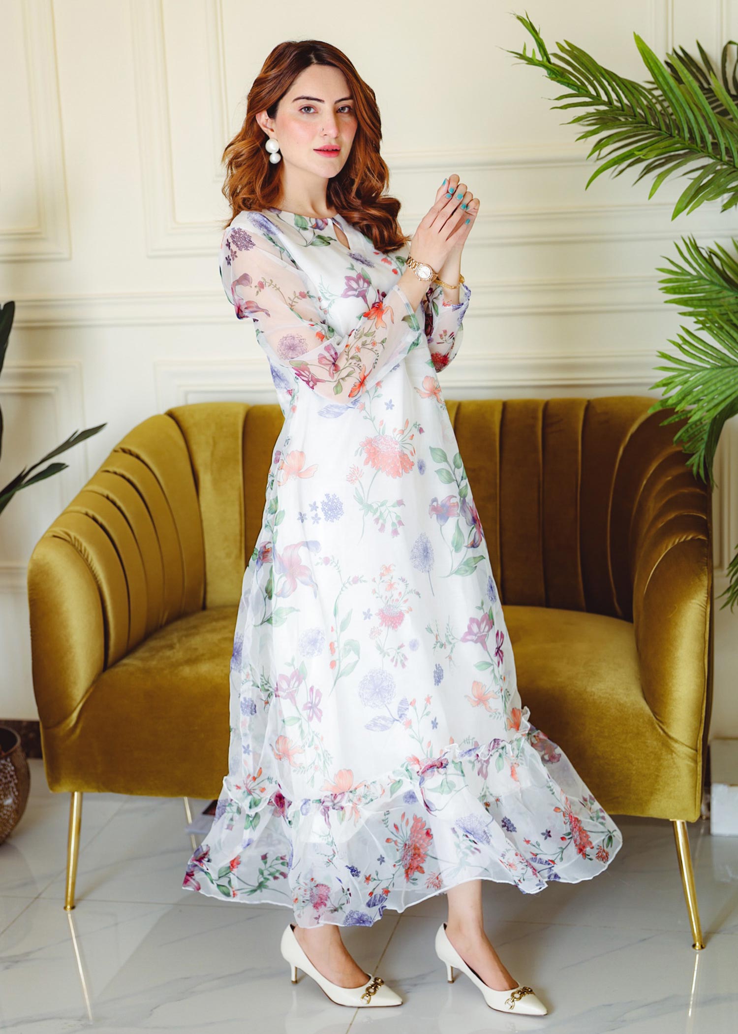 organza Frock in Ivory