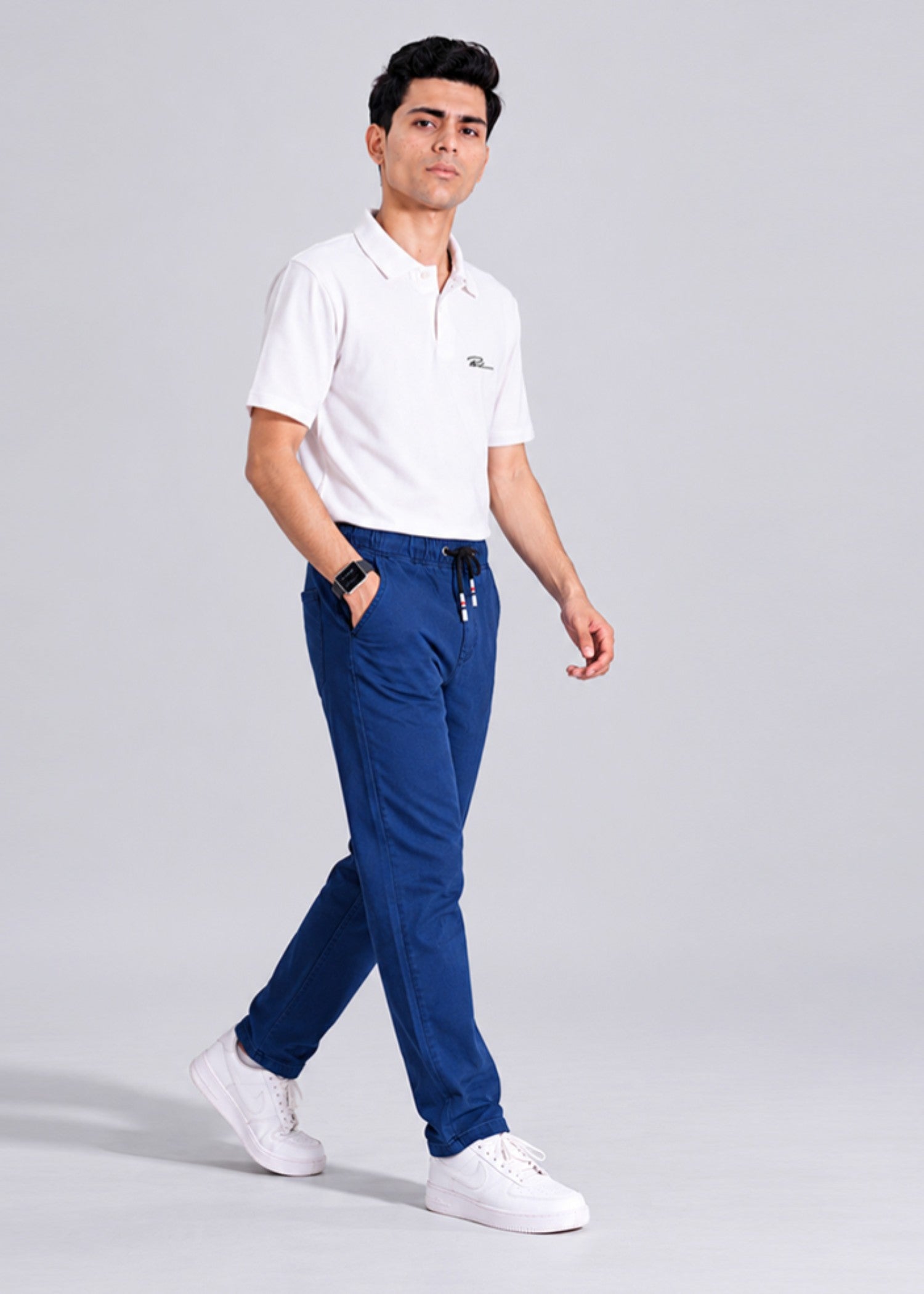 polycotton Trousers in Sapphire blue