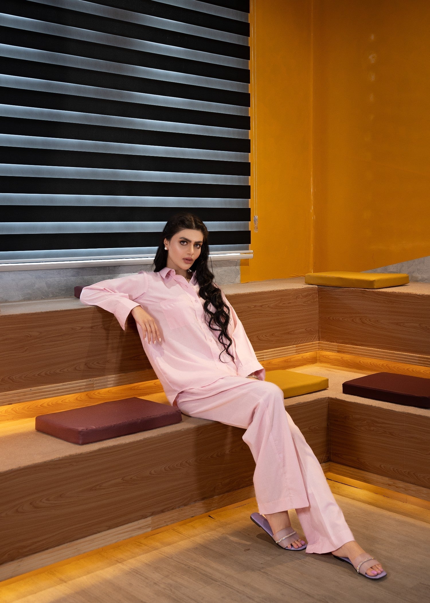 viscose Co Ord Sets in Pastel pink