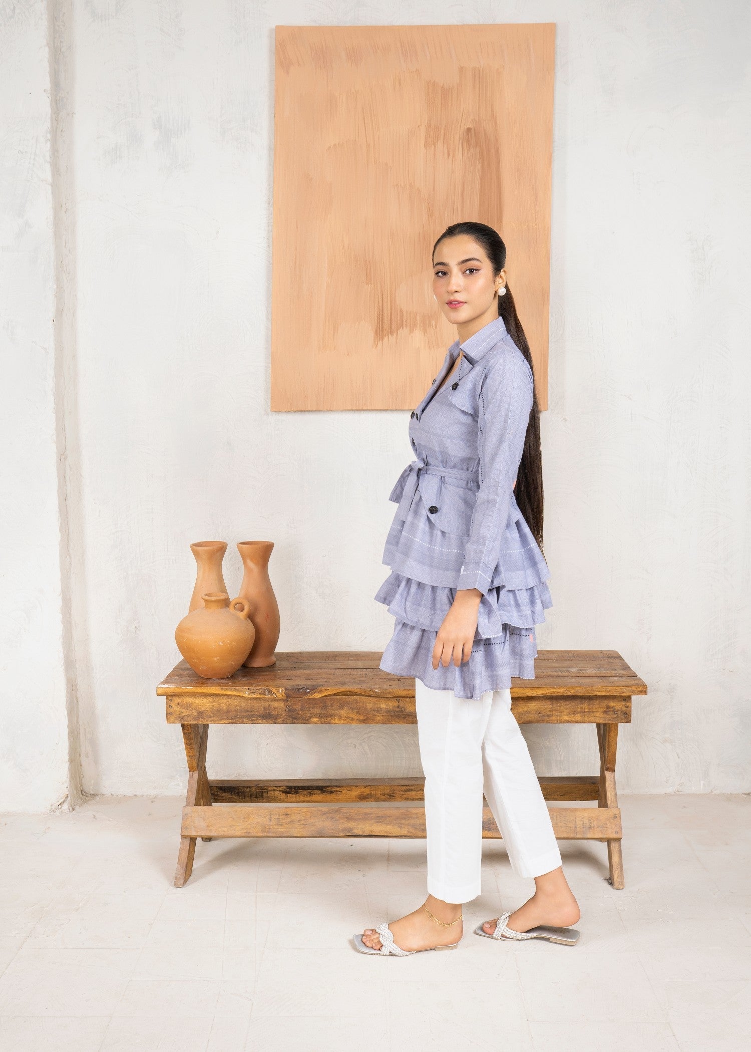 cotton Tunic in Lavender grey