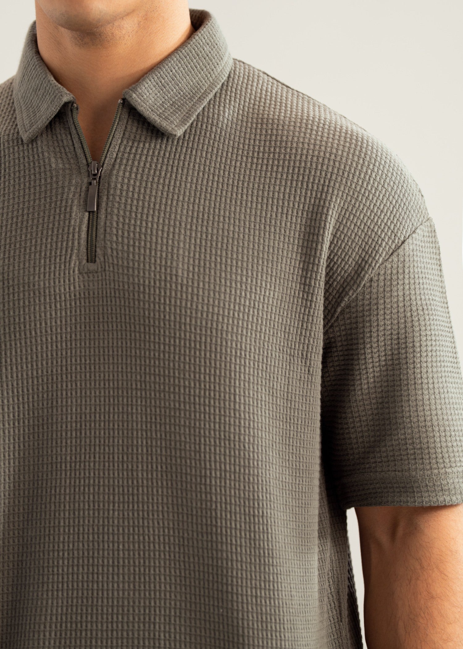 cotton pique Polo Shirt in Olive green