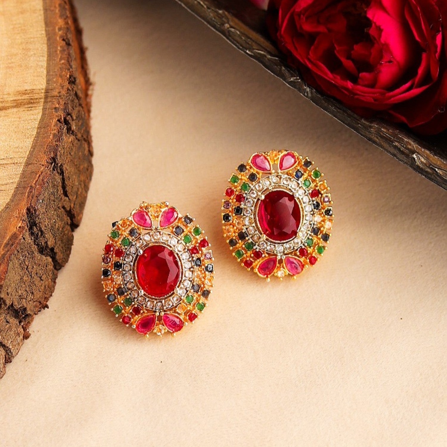 Studs in Multi Color by - Trendy Women Studs YGH9887