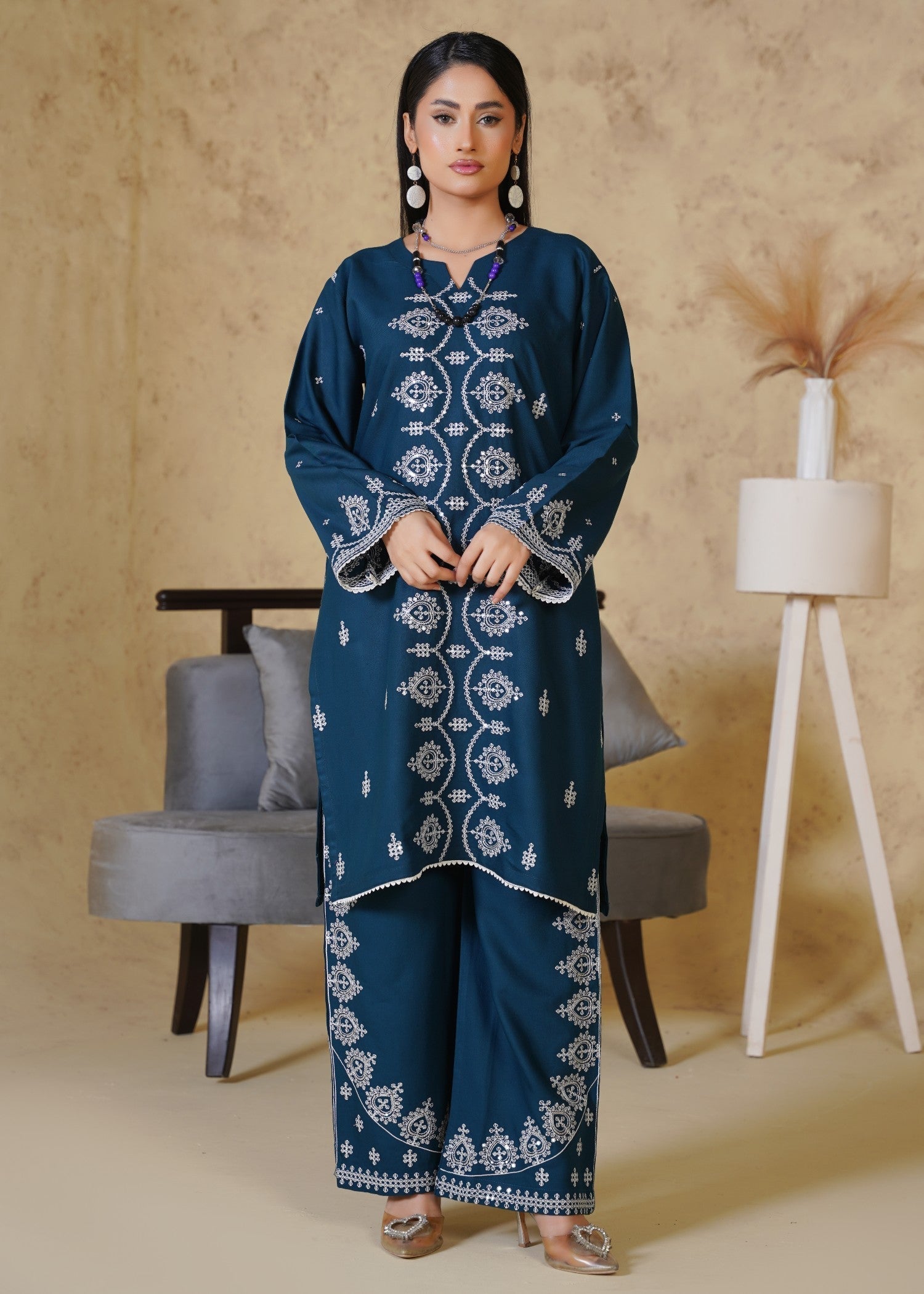 dhanak Co Ord Sets in Teal