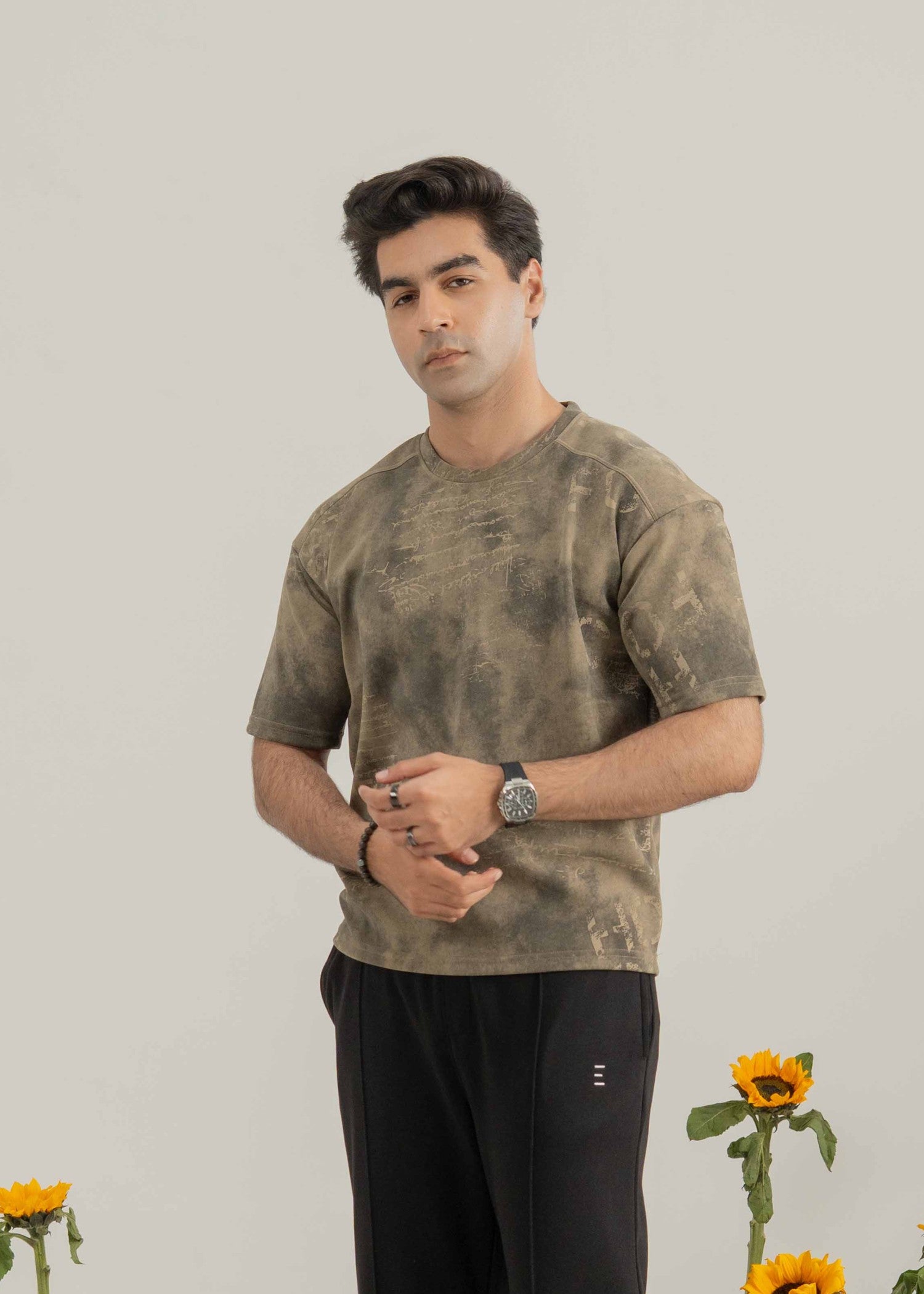 cotton T Shirt in Earth brown