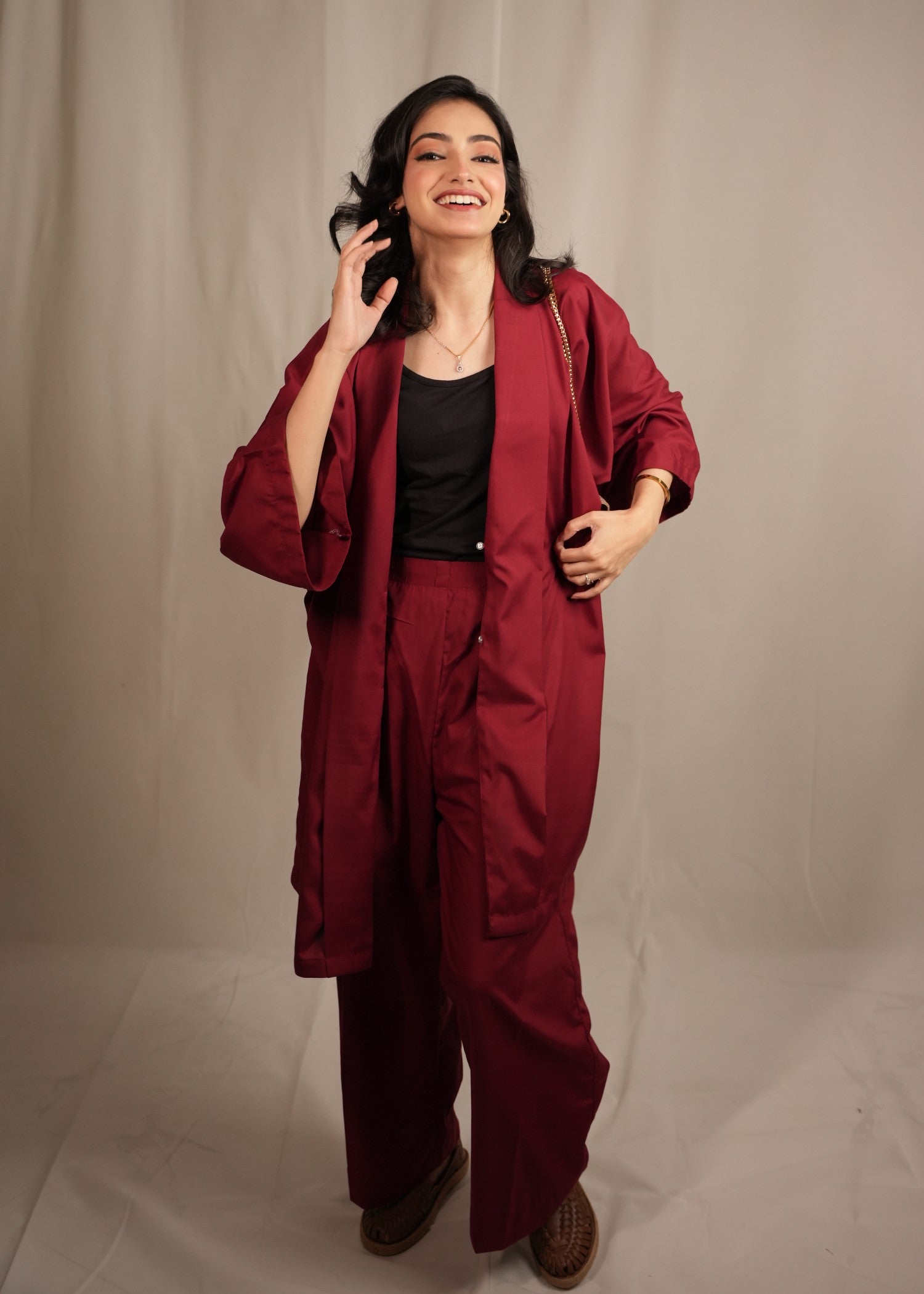 wash & wear Co Ord Sets in Cherry red