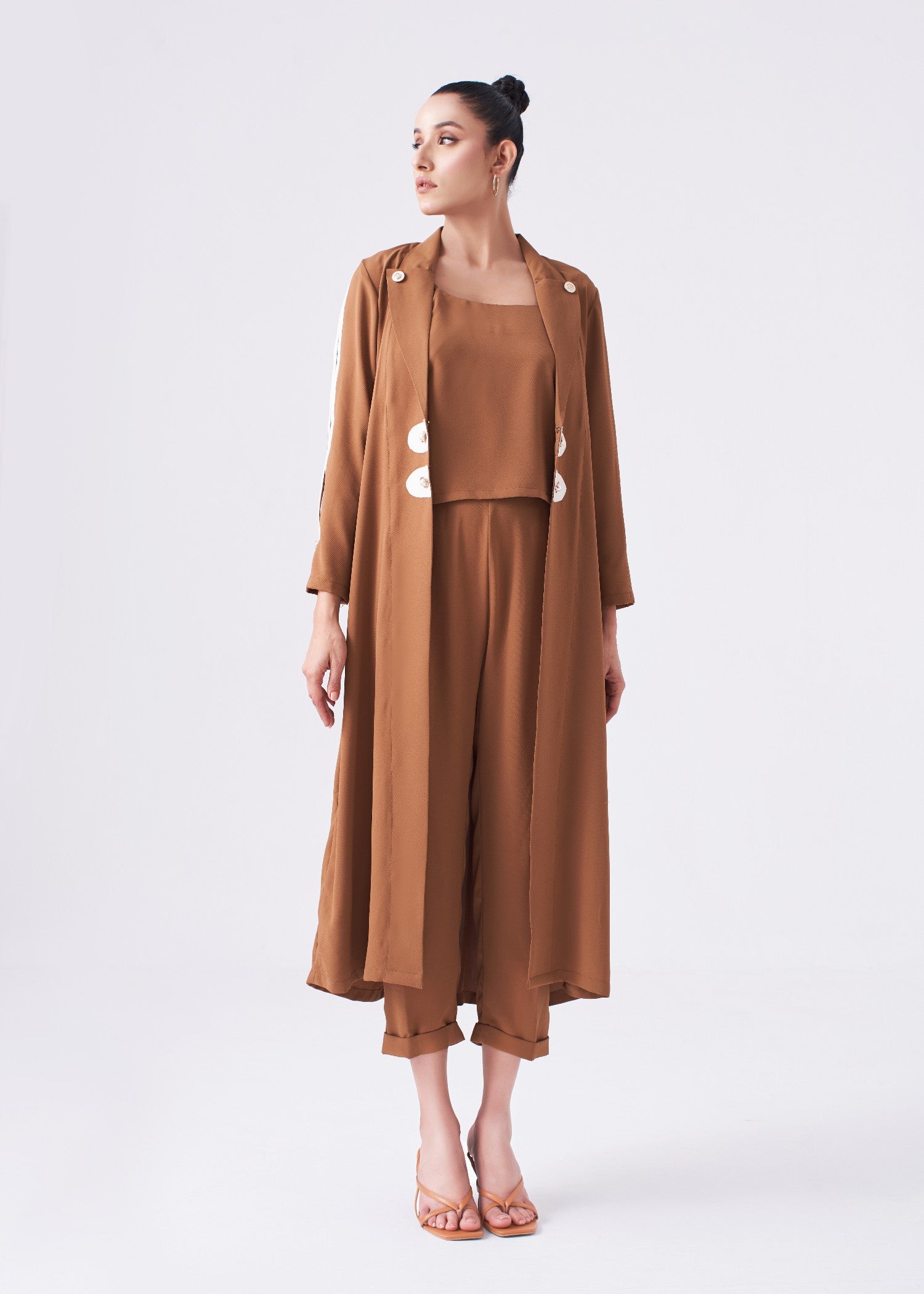 georgette Co Ord Sets in Brown