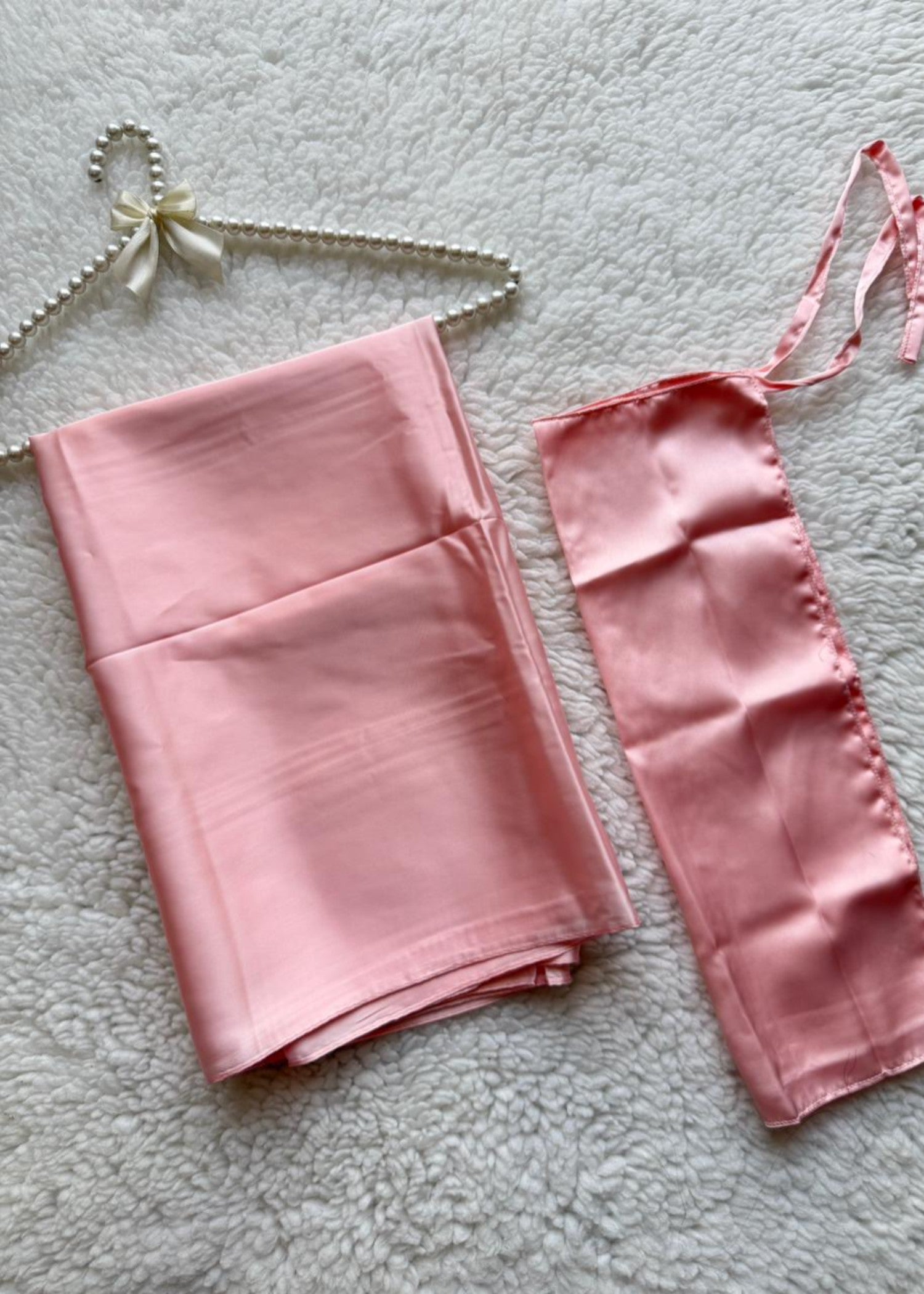 satin silk Veil in Flamingo