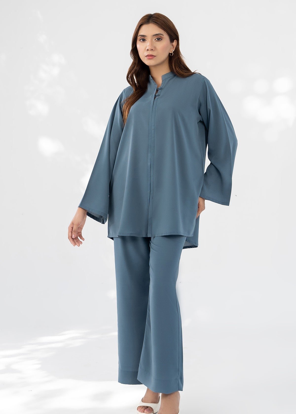 georgette Co Ord Sets in Steal grey