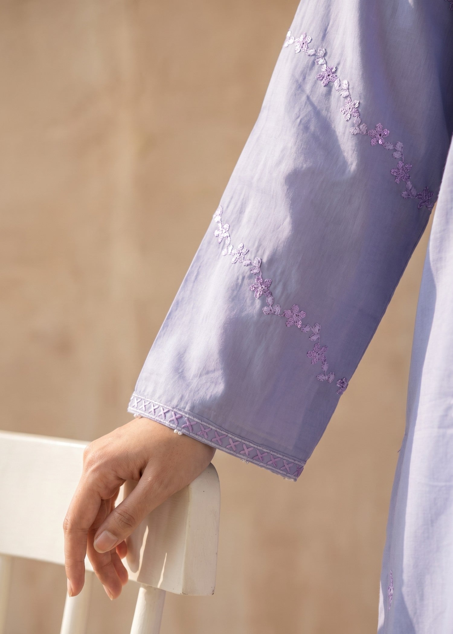 lawn Kurta Set in Bluebell