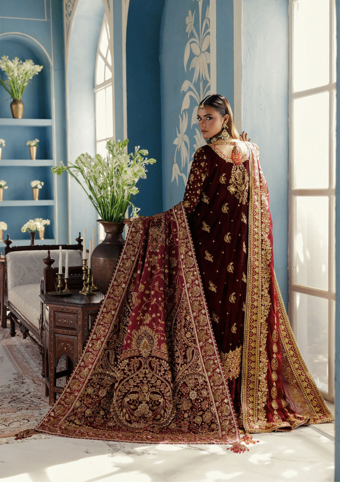 velvet Unstitched in Blood red