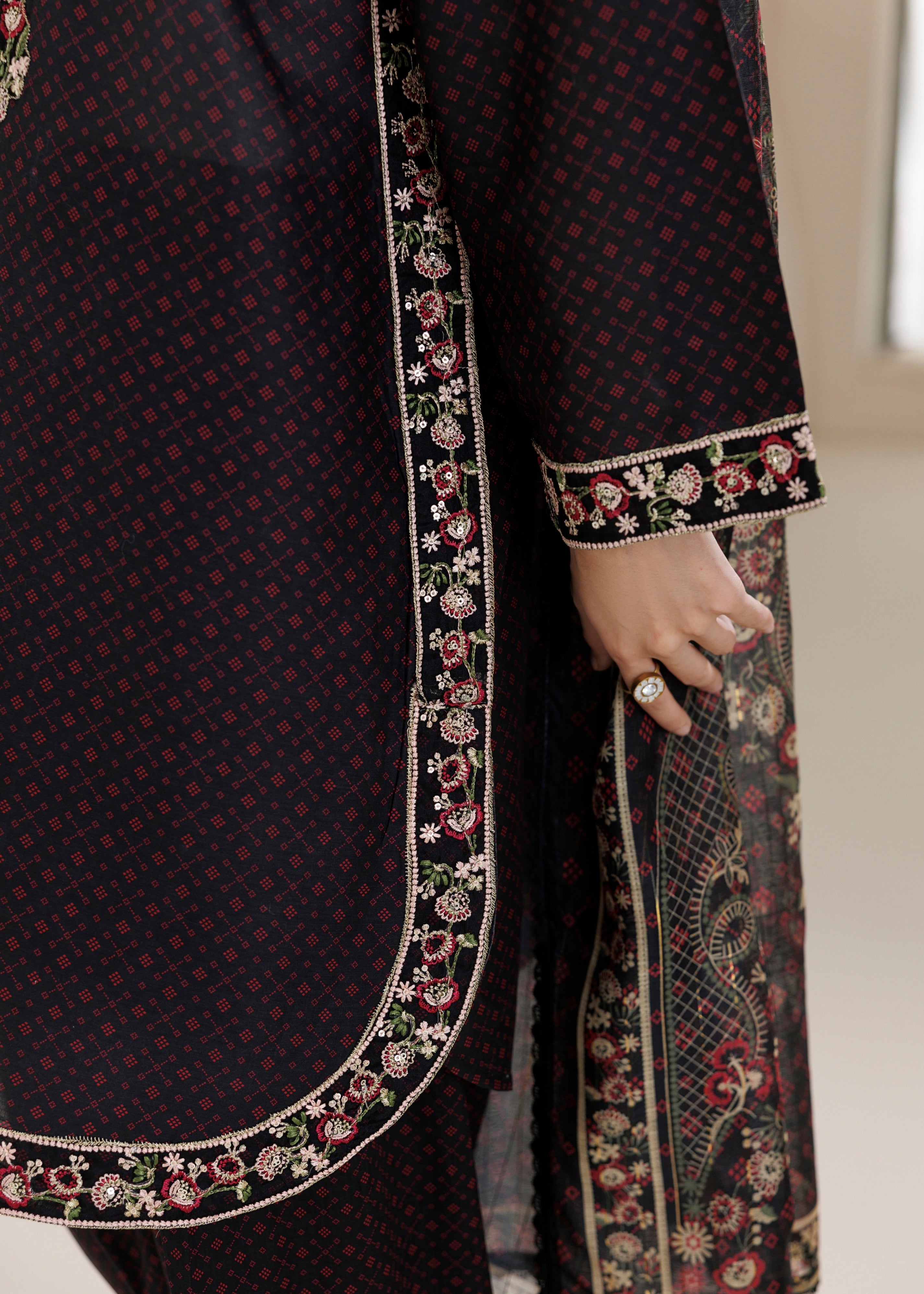 cotton Kurta Set in Purple