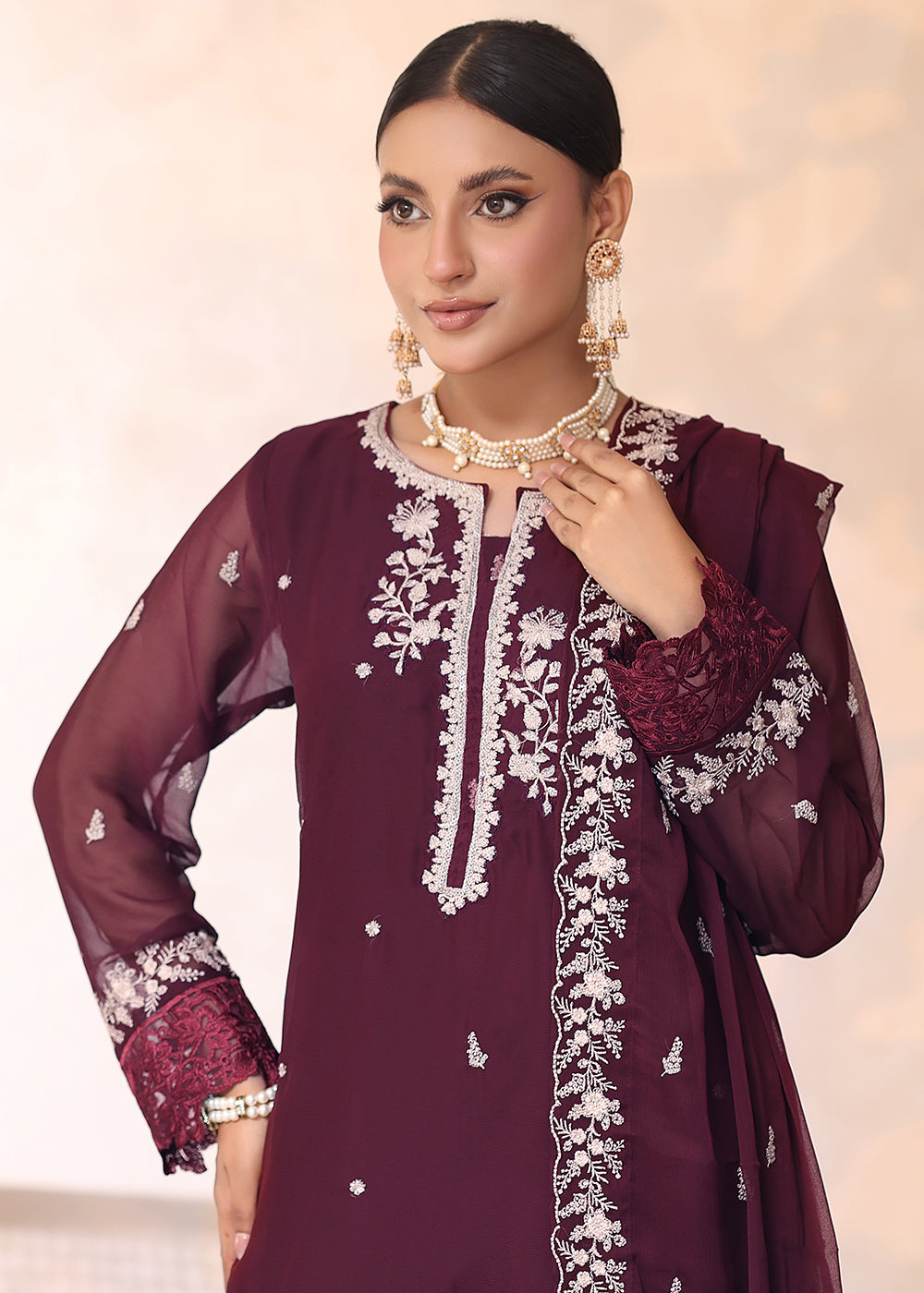 chiffon Unstitched in Plum