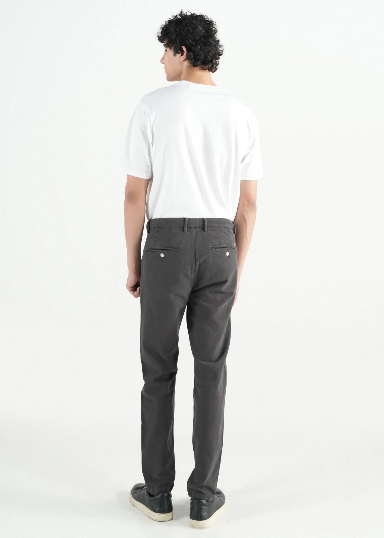 twill cotton Pants in Charcoal