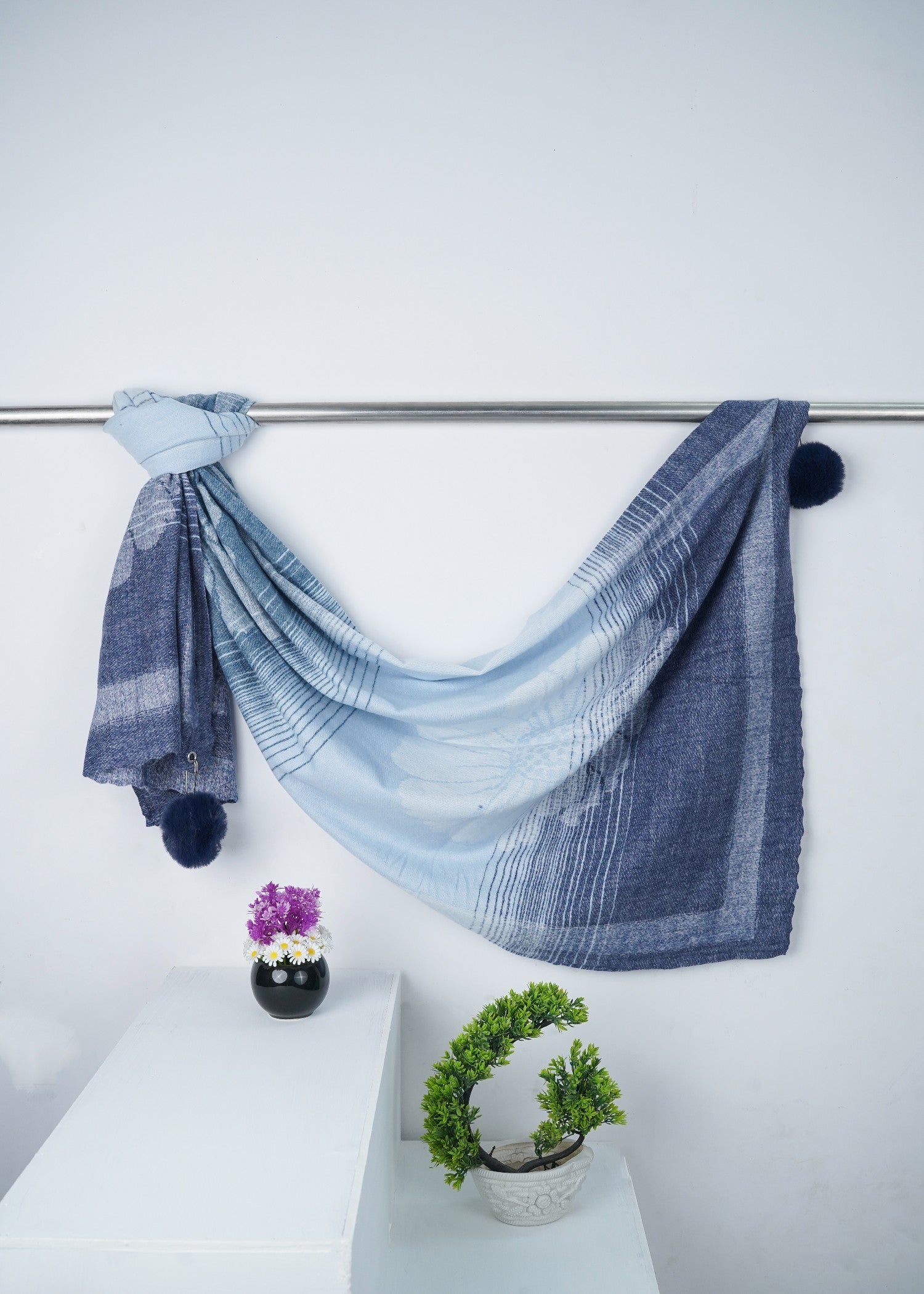wool Hijab in Blue