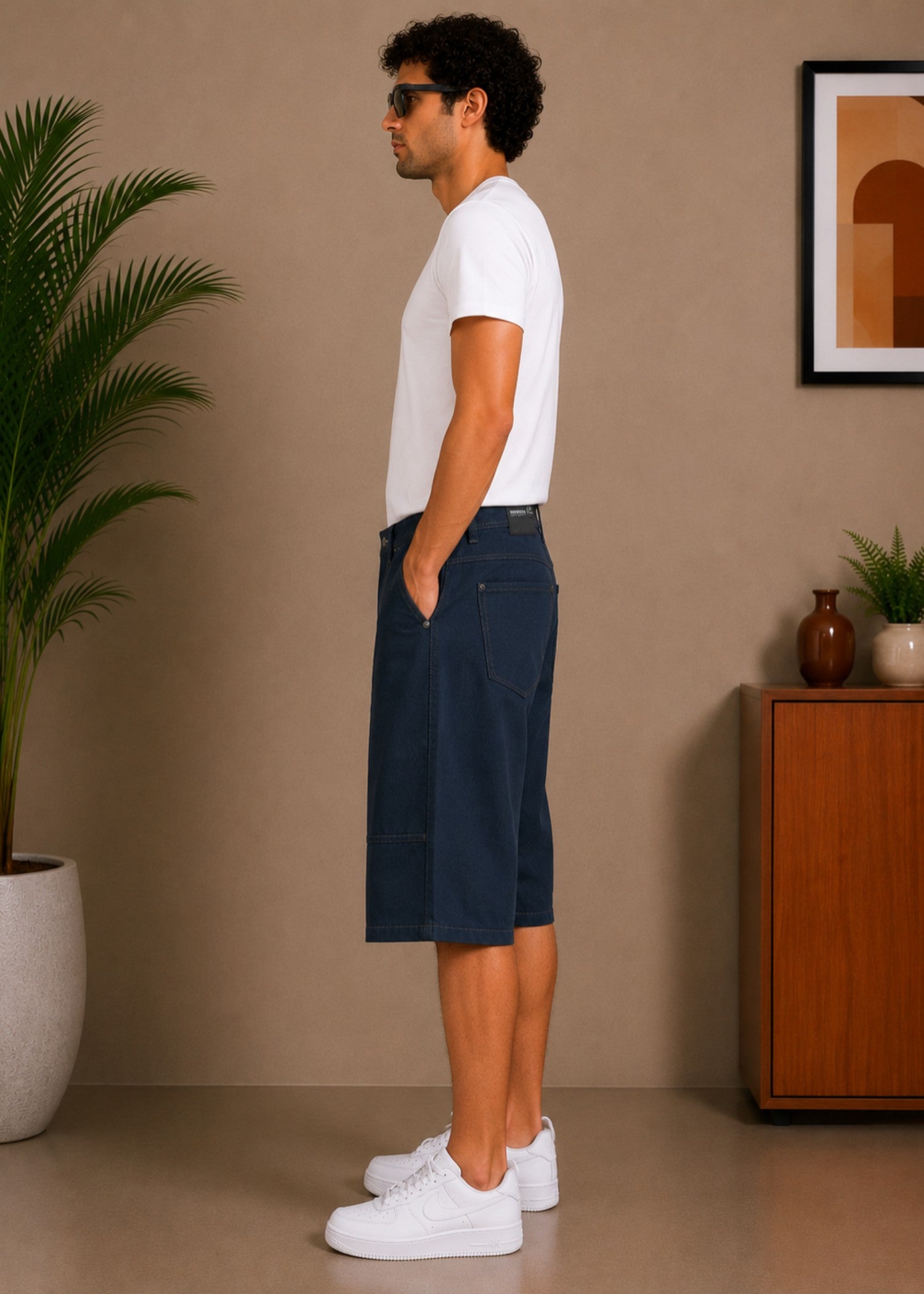 cotton Shorts in Aegean blue