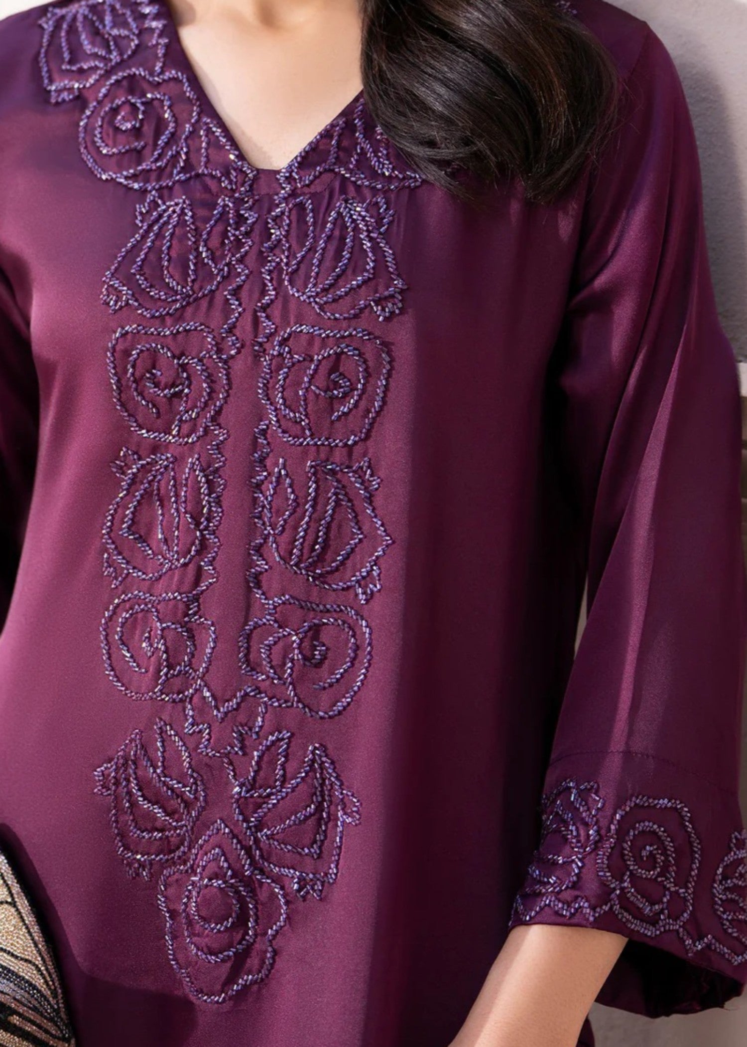indian raw silk Kurta Set in Maroon
