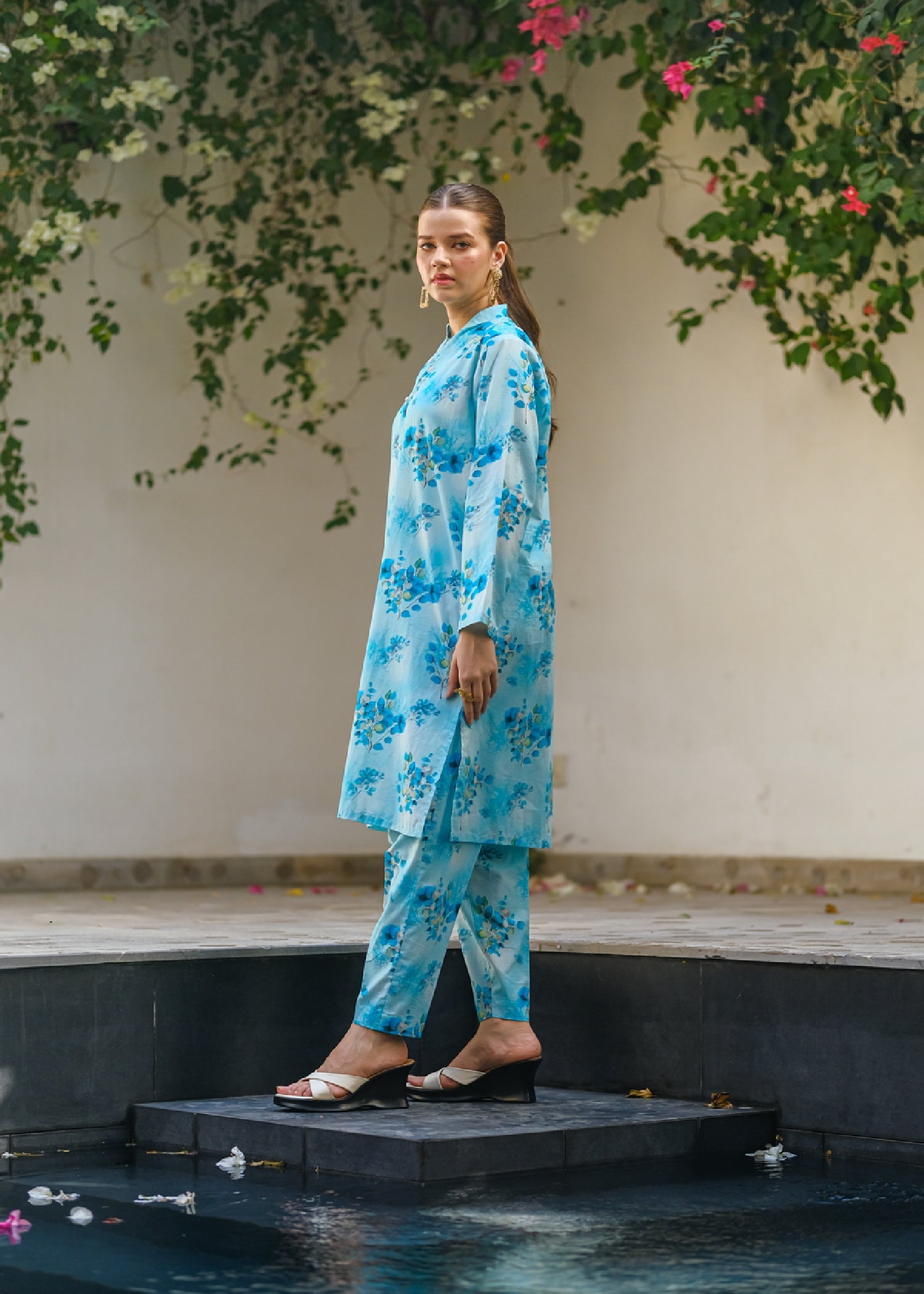 lawn Co Ord Sets in Sky blue
