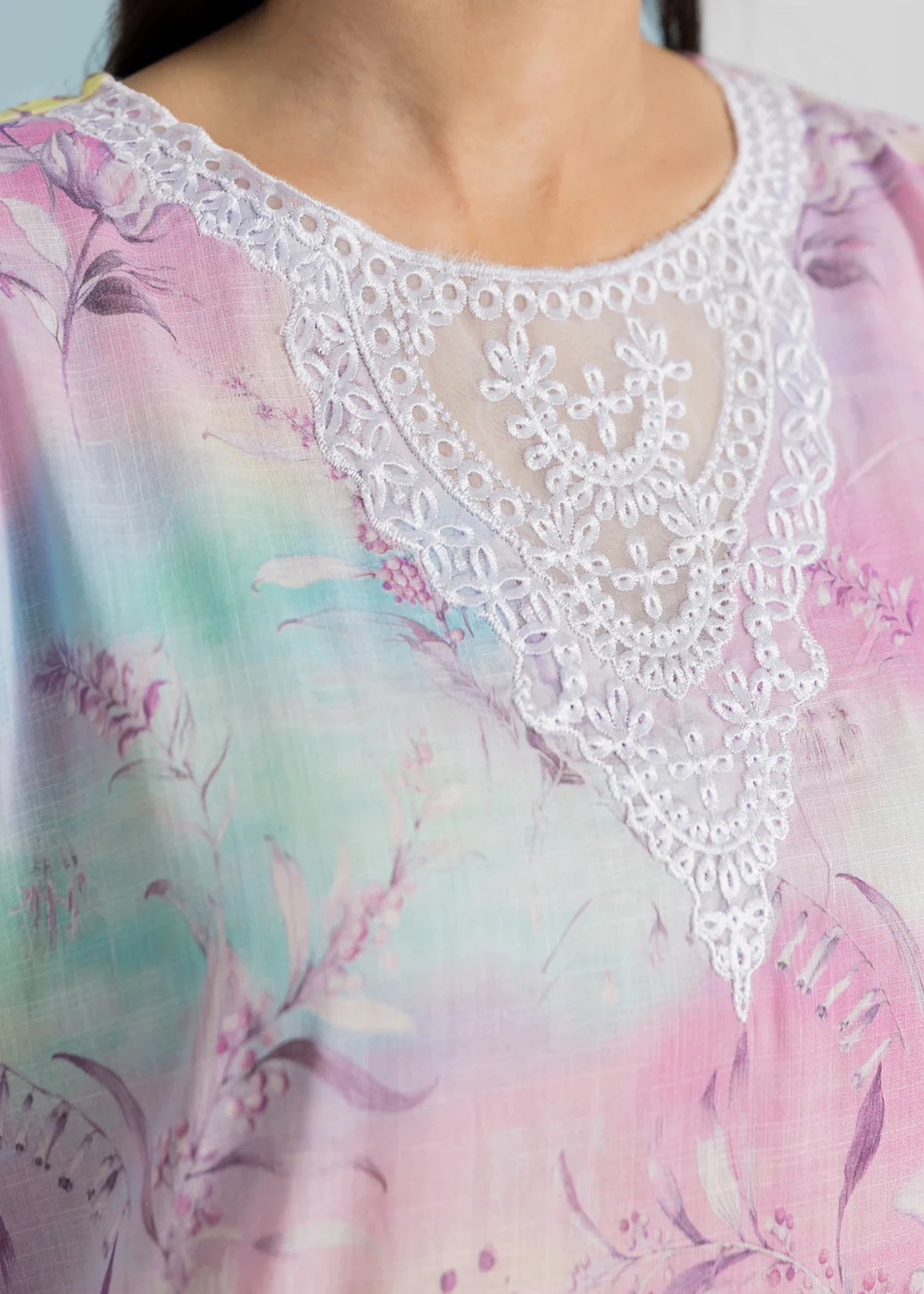 lawn Kurti in Lilac