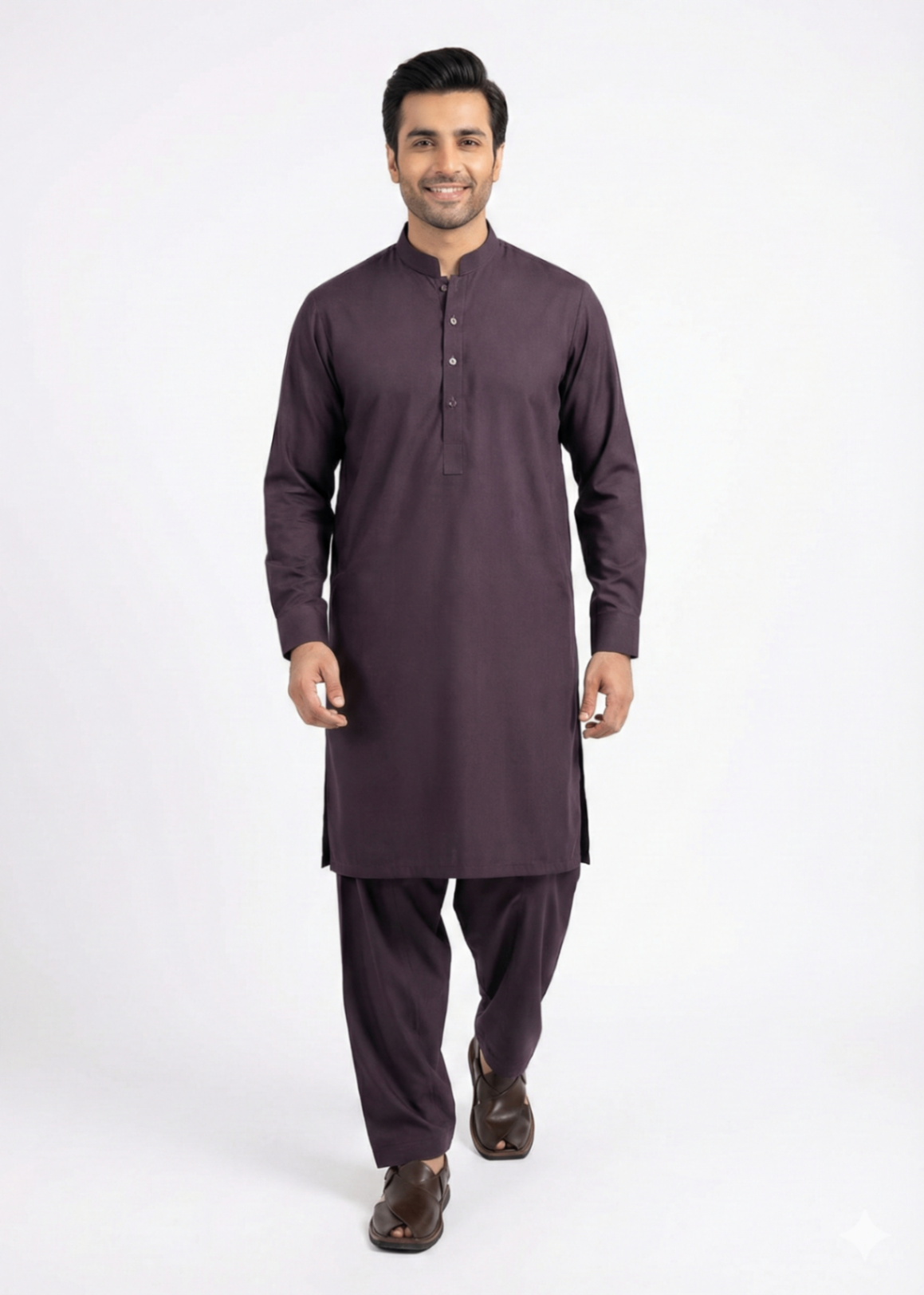 wash & wear Shalwar Kameez in Plum