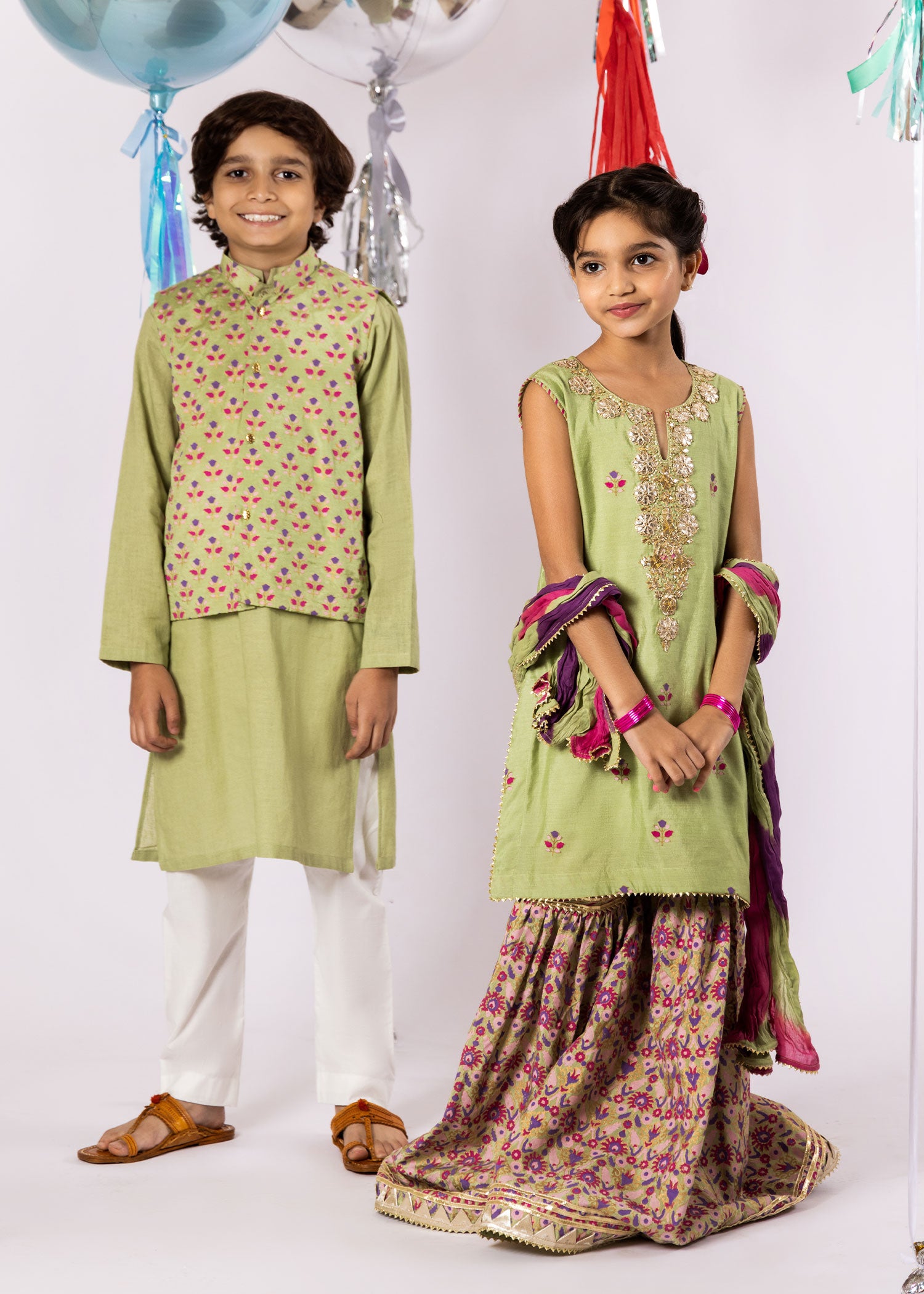cotton Kurta Set in Sea green