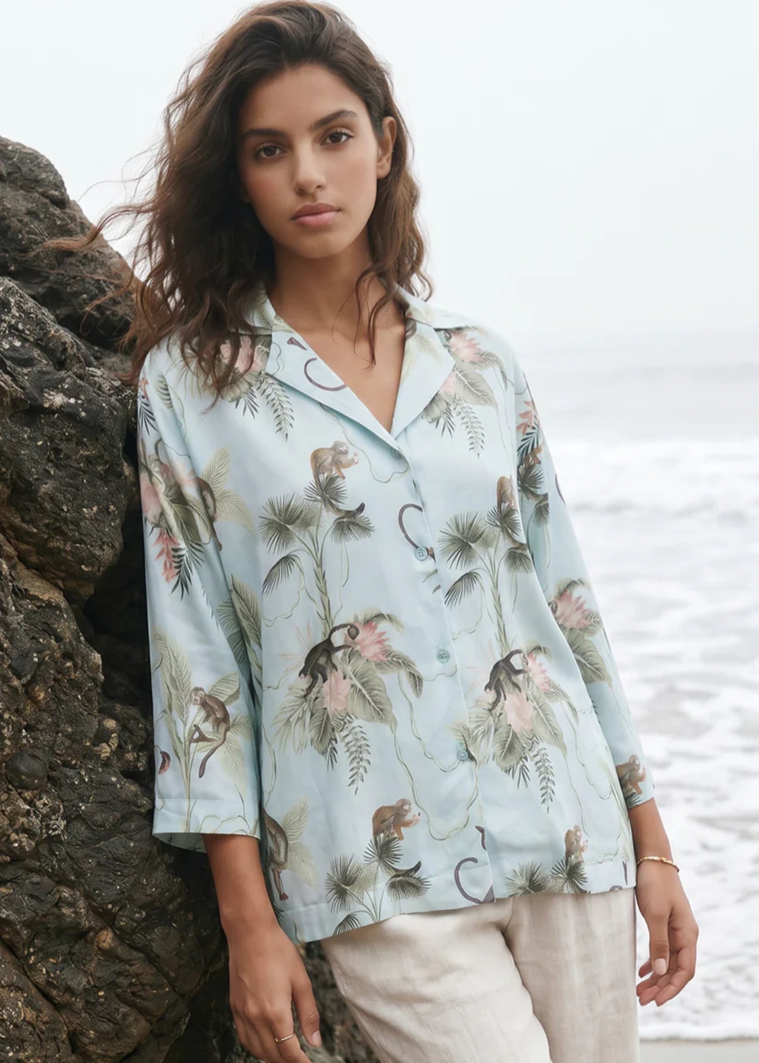viscose Top in Ice blue