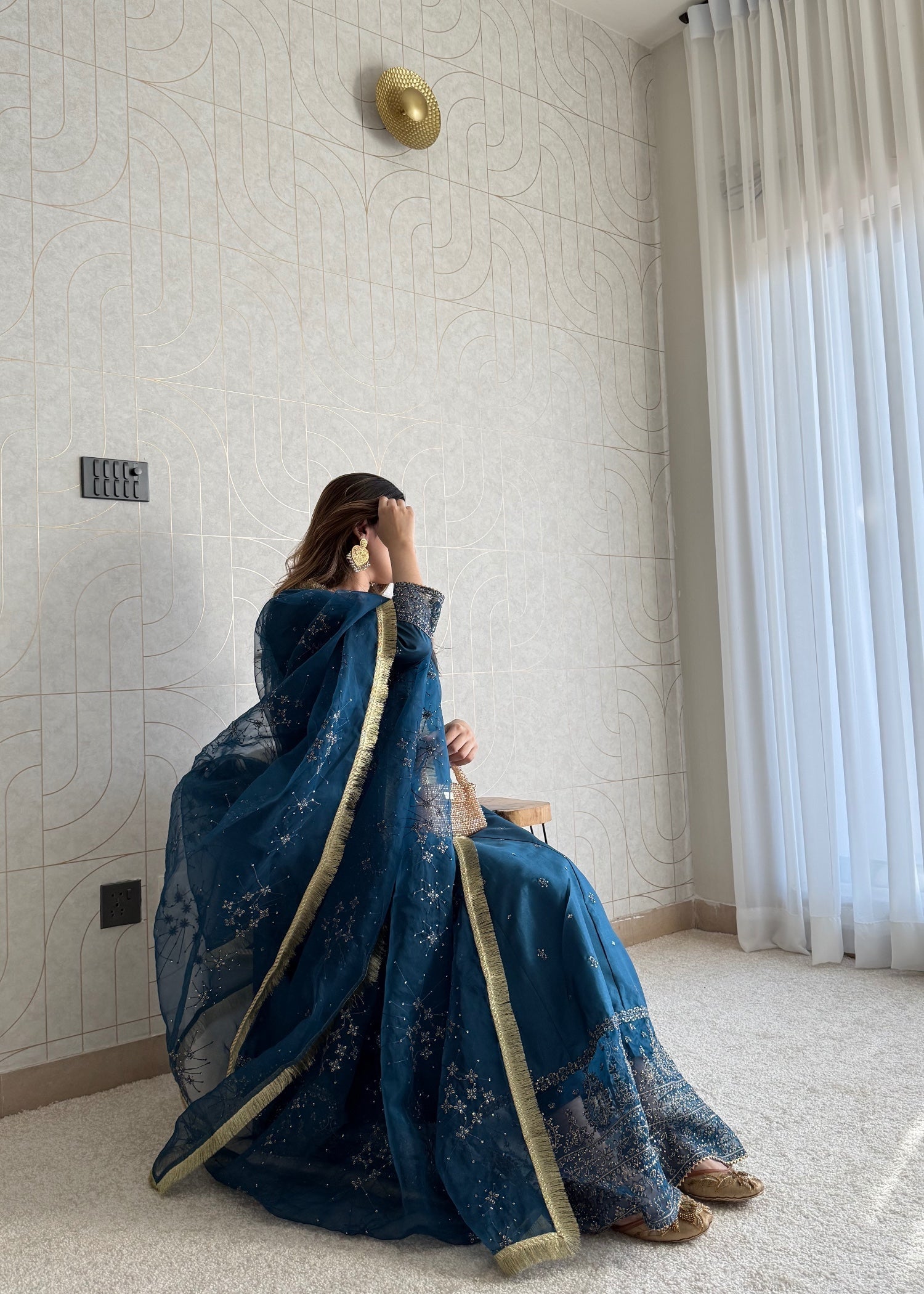 kattan silk Maxi in Teal