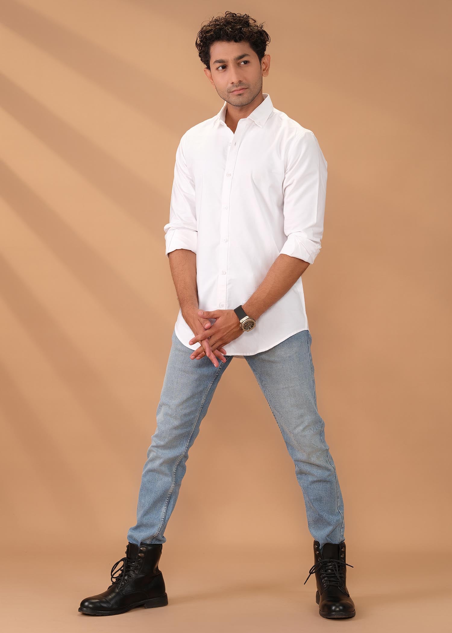 cotton Casual Shirt in White