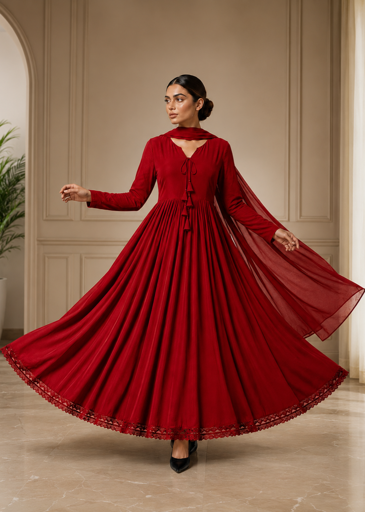 chiffon Maxi in Red