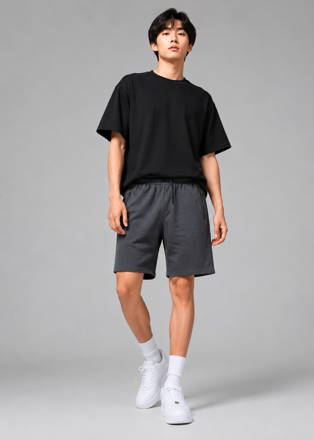 french terry Shorts in Iron grey