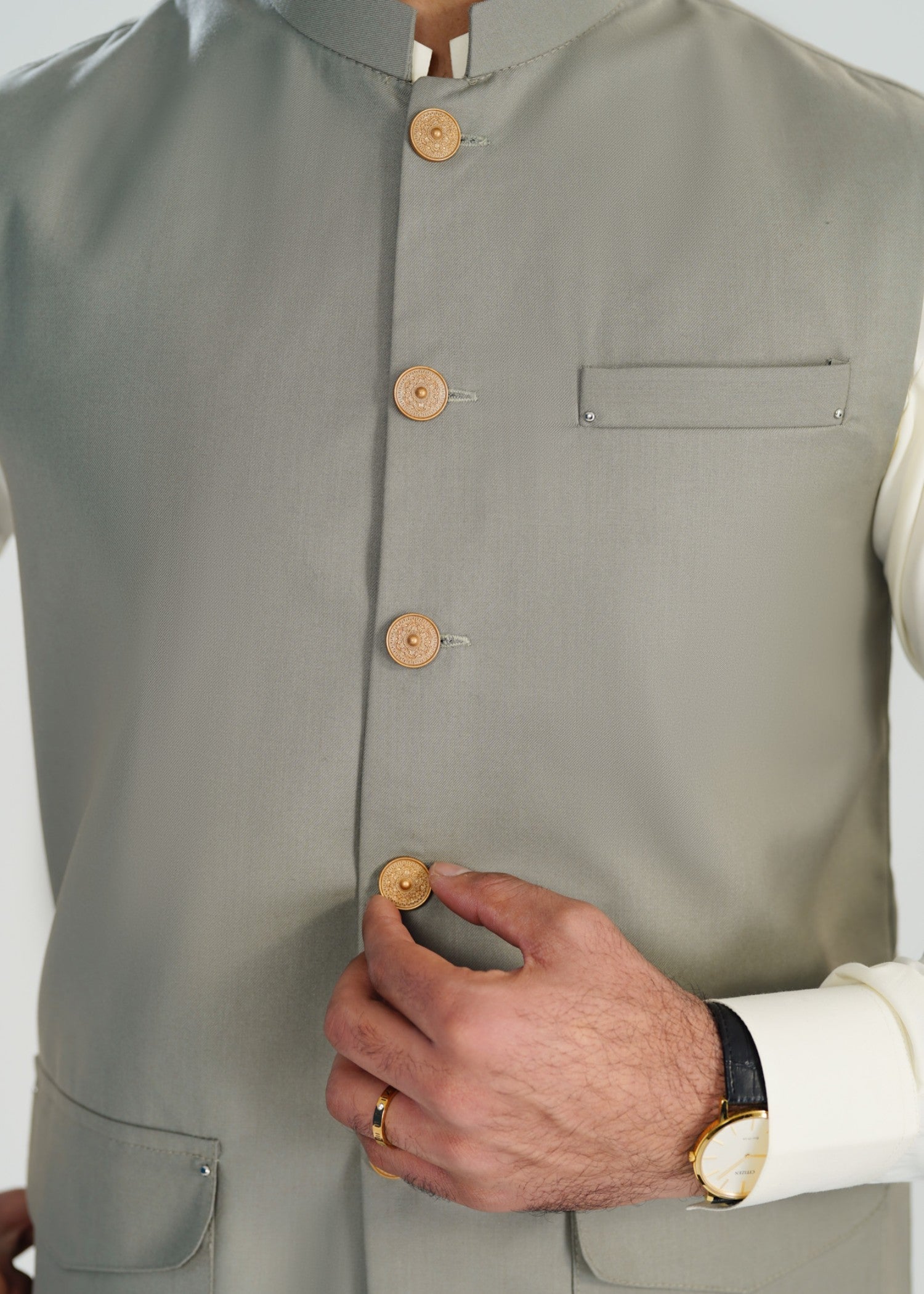 suiting Waistcoat in Off-white, grey
